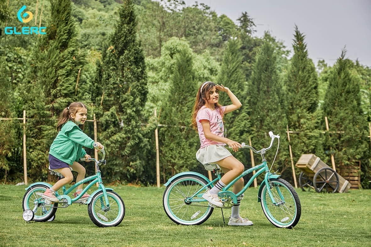 Glerc 16 inch Kids Cruiser Girls Bike for Child 4-7 Years,Mint Green - Womvr