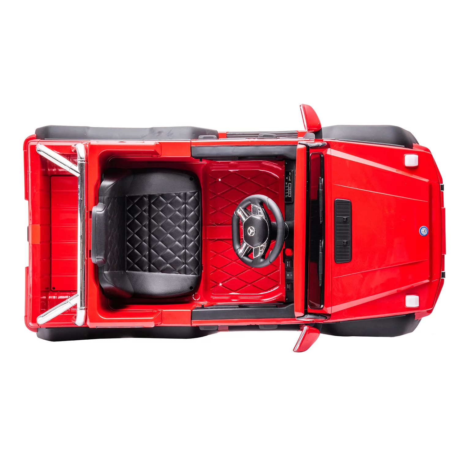 CIPACHO Licensed Mercedes-Benz Electric Car for Kids with 6 Wheel Shock Absorber, 24V Powered Ride On Cars with Remote and Leather Seat, Red - Womvr