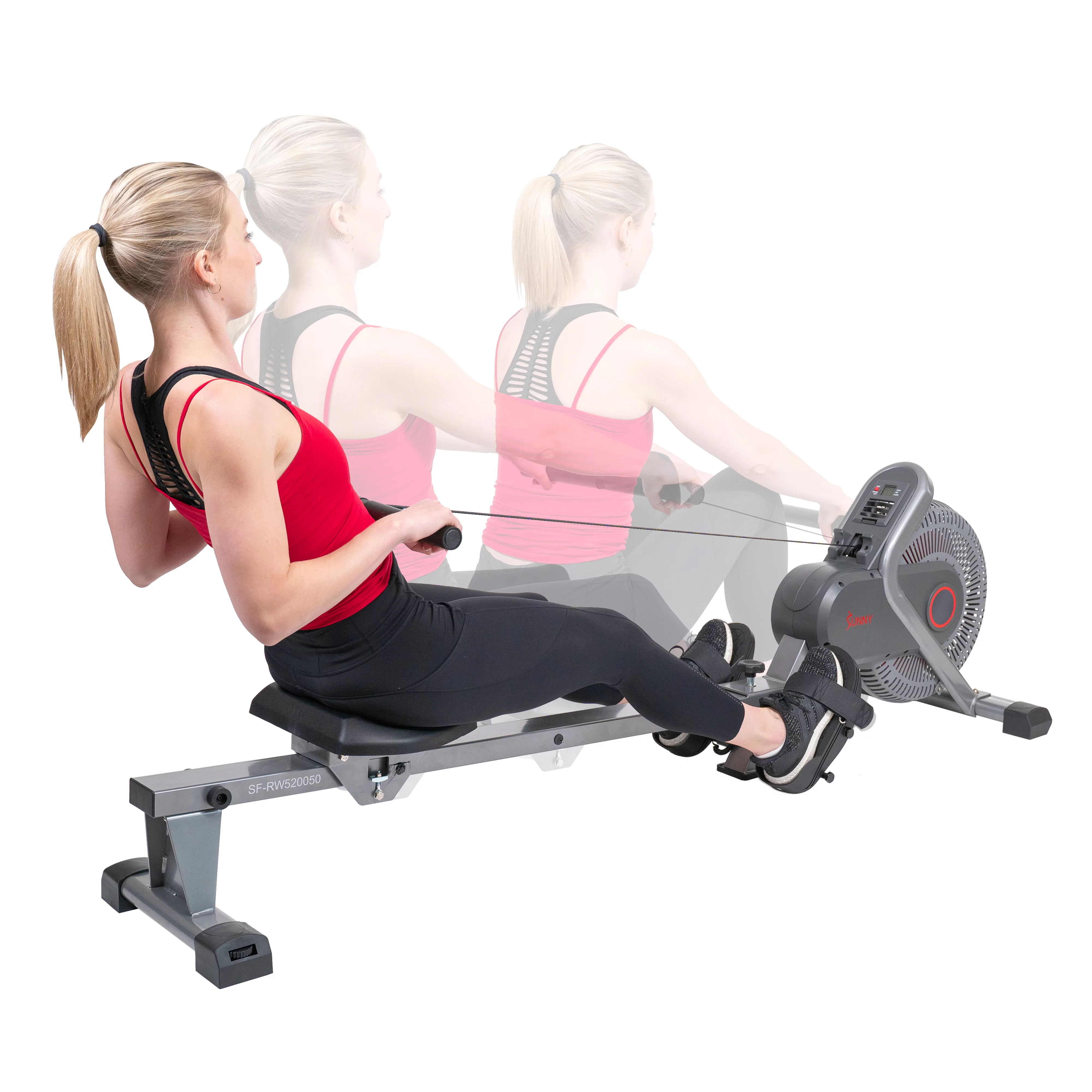 Sunny Health & Fitness Space Efficient Magnetic Rowing Machine Rower for Home Workouts and Stamina Exercise, SF-RW520050 - Womvr