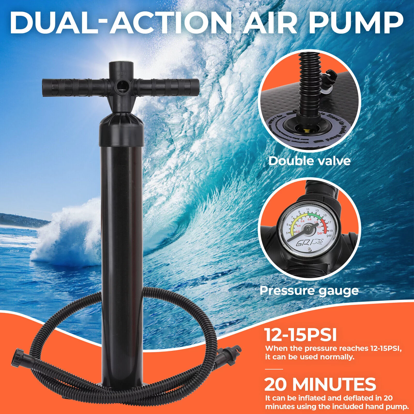 Pirecart 10ft Inflatable SUP Stand up Paddle Board with Backpack, Paddle, Leash - Womvr