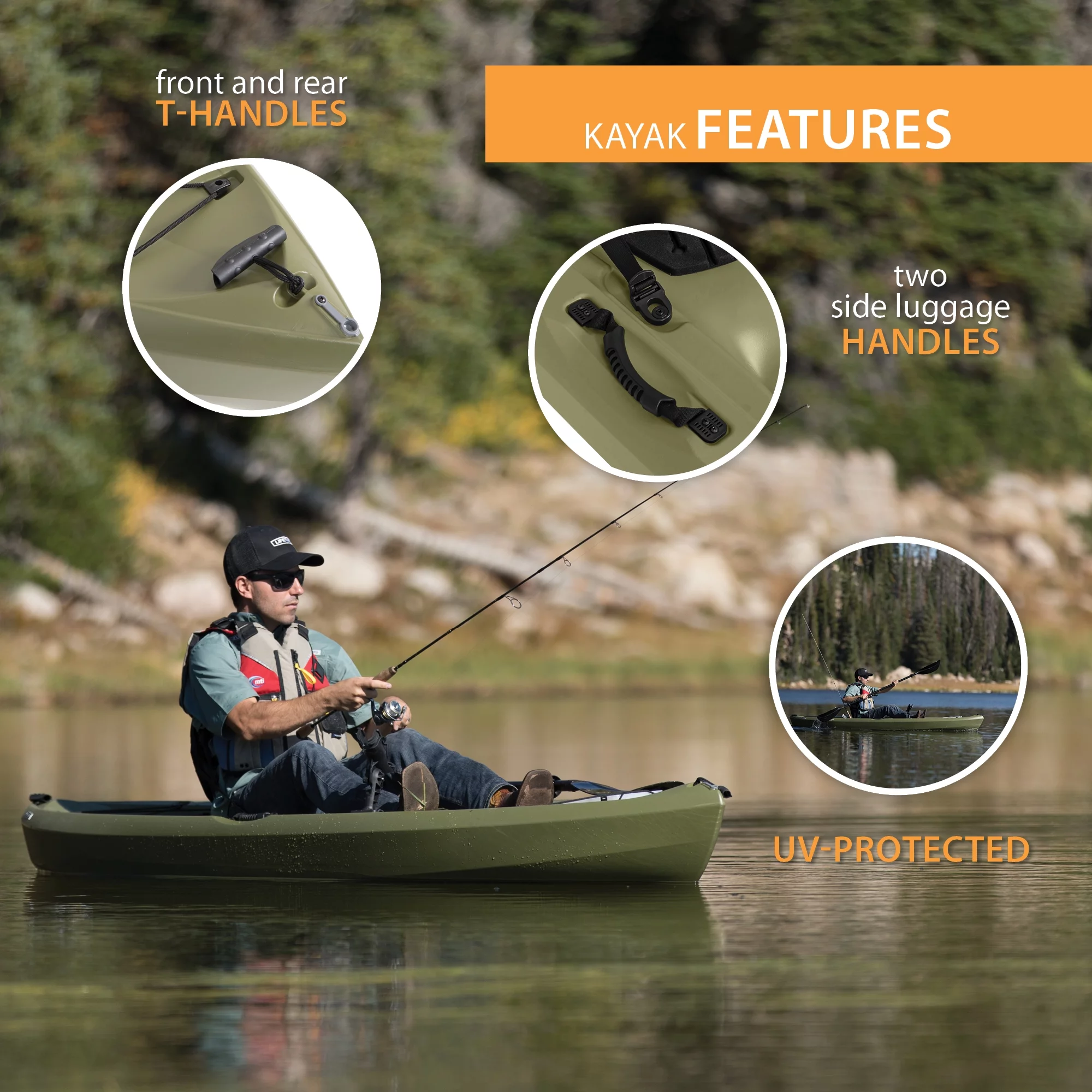 Lifetime Tamarack Angler 100 Fishing Kayak - Olive Green (90539) - Womvr