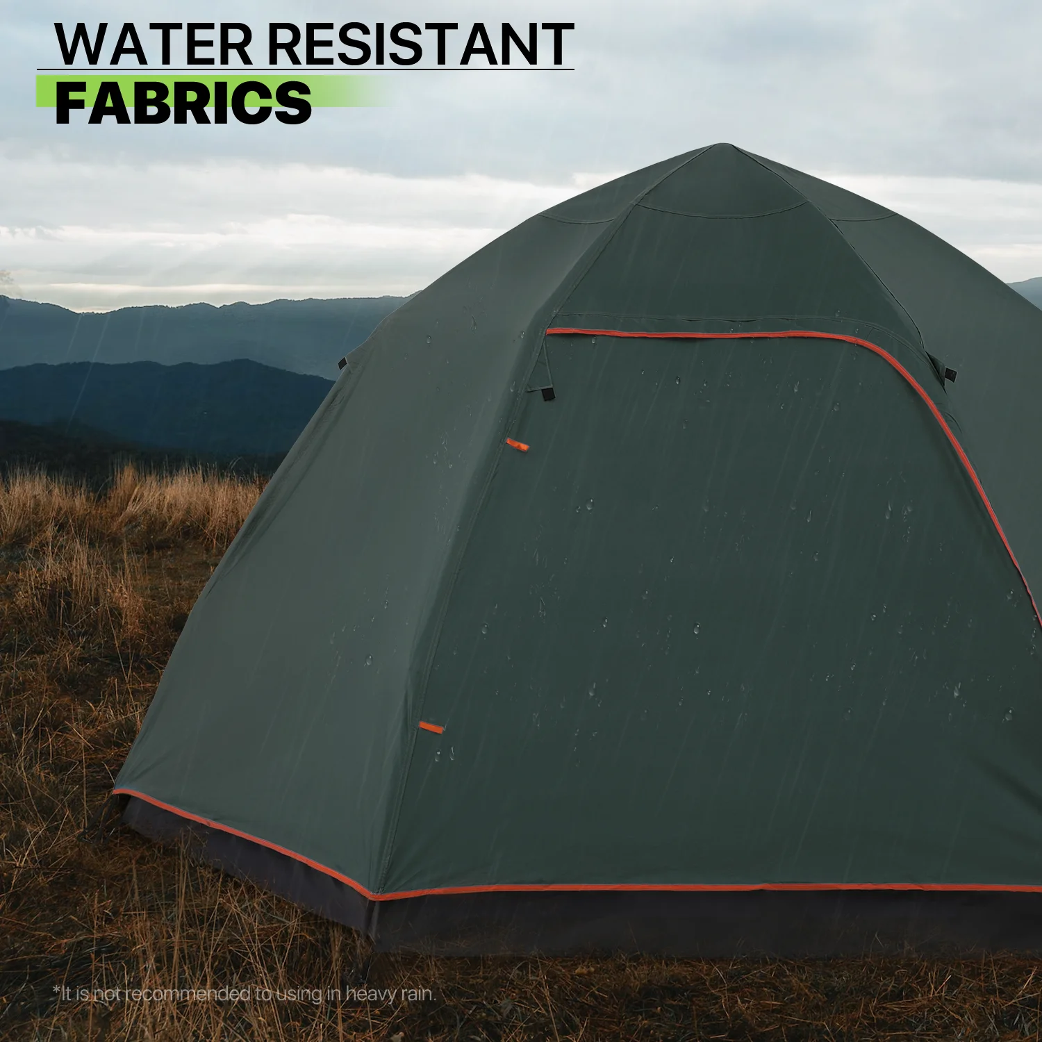 Magshion Large Camping Tents 4 Person Family Backpacking Tent Double Layer Outdoor Instant Set Up Tent with Carry Bag, Green - Womvr