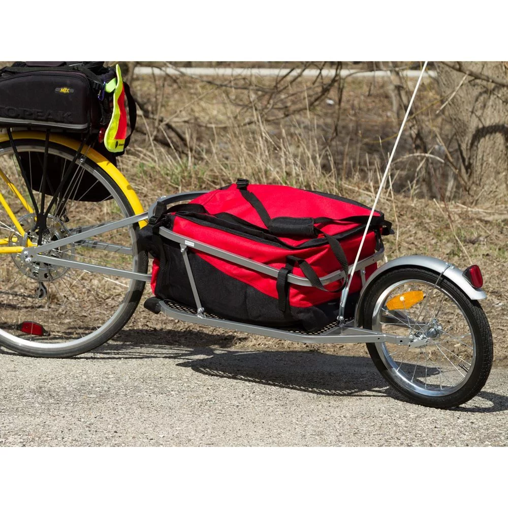 Elevate Outdoor BCT-8002 Single Wheel Pull-Behind Bicycle Cargo Trailer with Cargo Bag - Womvr