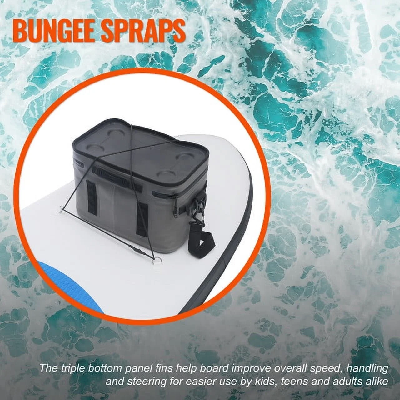 Inflatable Stand Up Paddle Board Premium SUP Accessories & Backpack, Surf Control, Non-Slip Deck, Leash, Paddle and Pump, Youth & Adult Standing Boat (Black/Grey) - Womvr