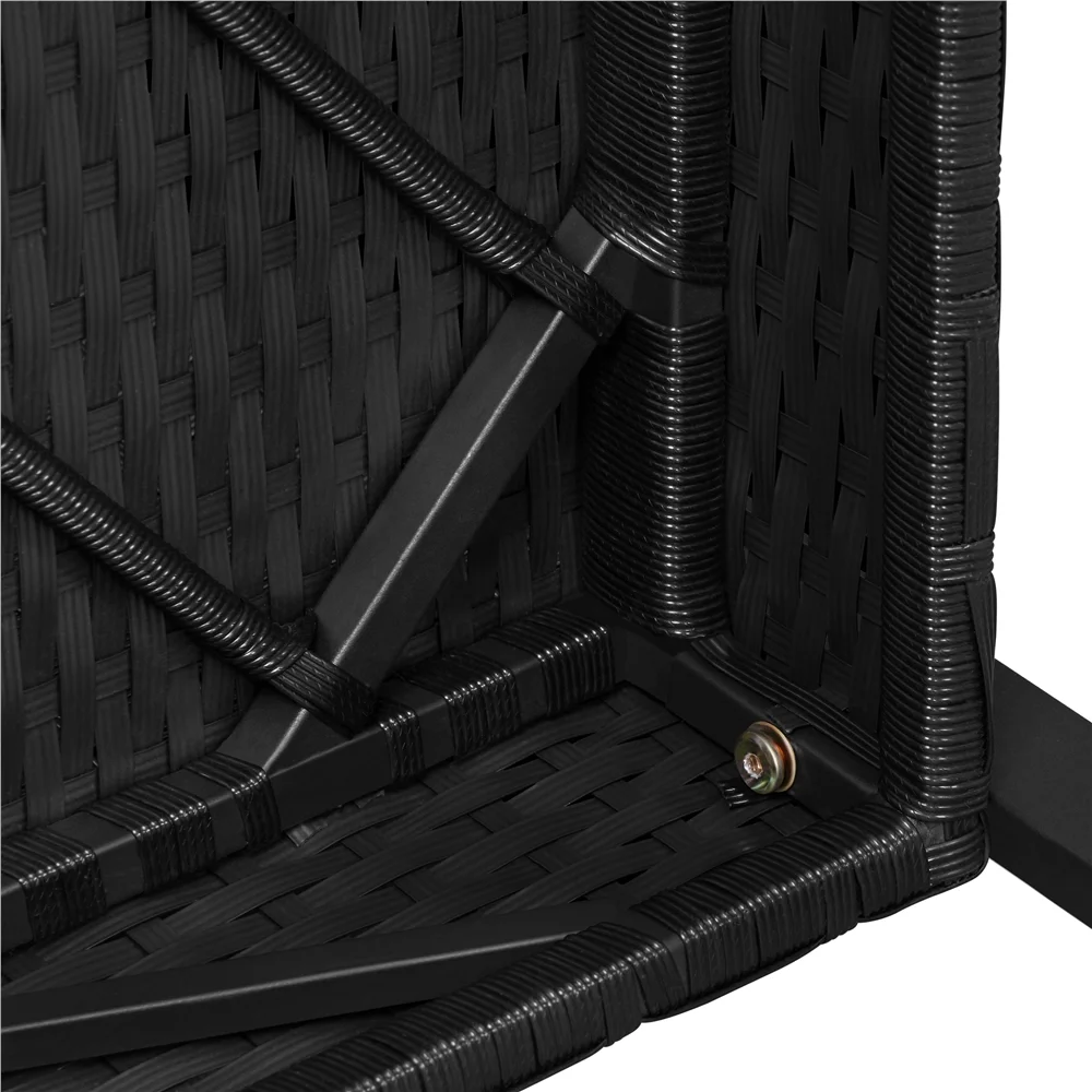 Yaheetech Modern 3-piece Patio Rattan Chairs & Table Set with Cushions, Black/Gray - Womvr