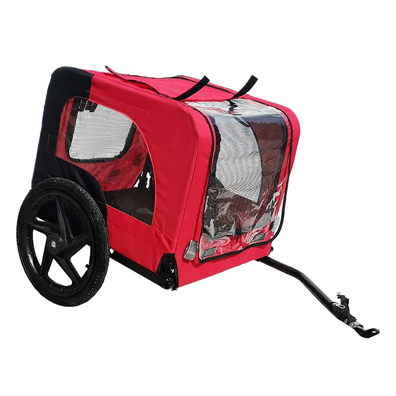 Vivifying Dog Bike Trailer 2-in-1 Travel Dog Stroller, Small Pet Bicycle Cart Carrier with Universal Coupler, and Easy Fold Design - Womvr