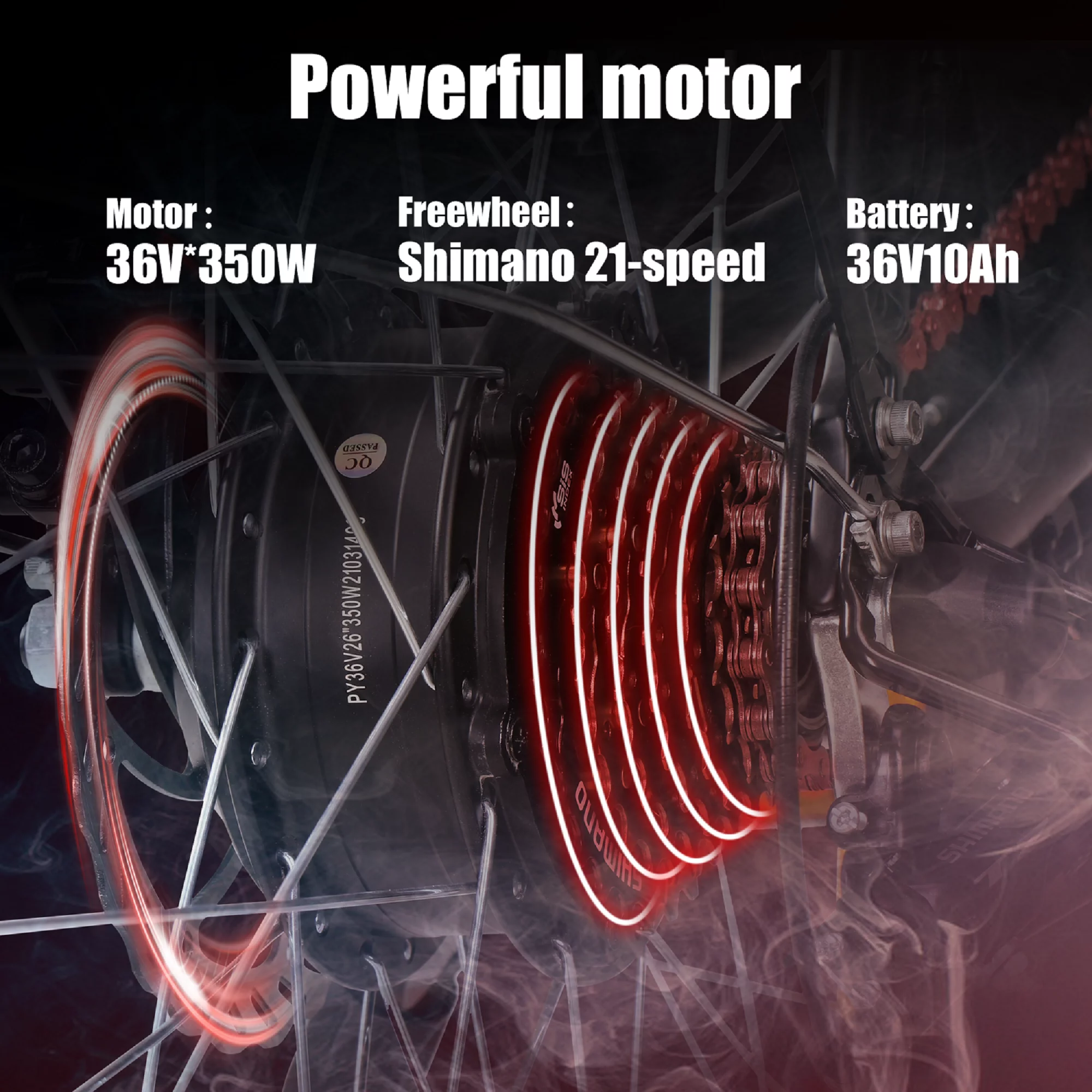 Electric Bike 350W Electric Mountain Bike 21-Speed Shifter Adult Ebike Electric Bicycle for Men Women 36V/10Ah Battery with 3 Working Models, Black - Womvr