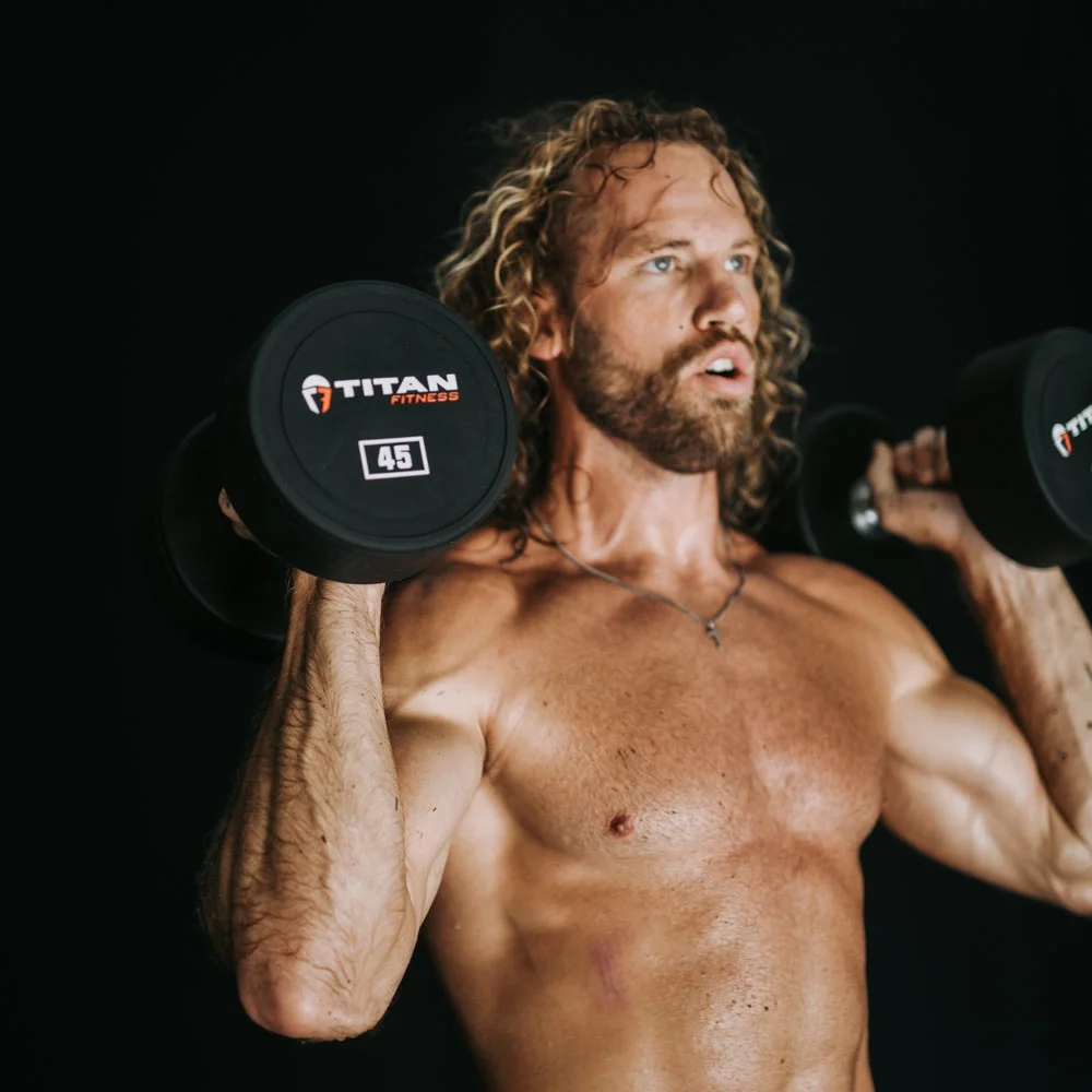 Titan Fitness 25 lb. Pair Round Urethane Dumbbells - Womvr