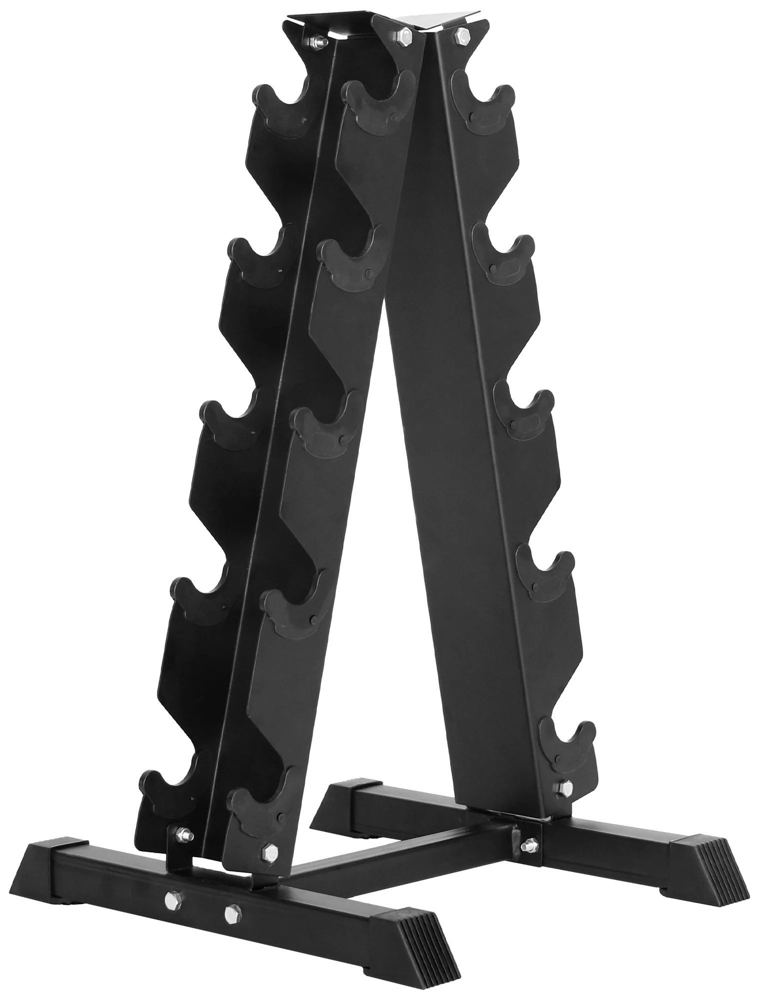 BalanceFrom 100LB Rubber Coated Hex Dumbbell Weight Set with A-Frame Rack, 5-20 lbs Pairs - Womvr