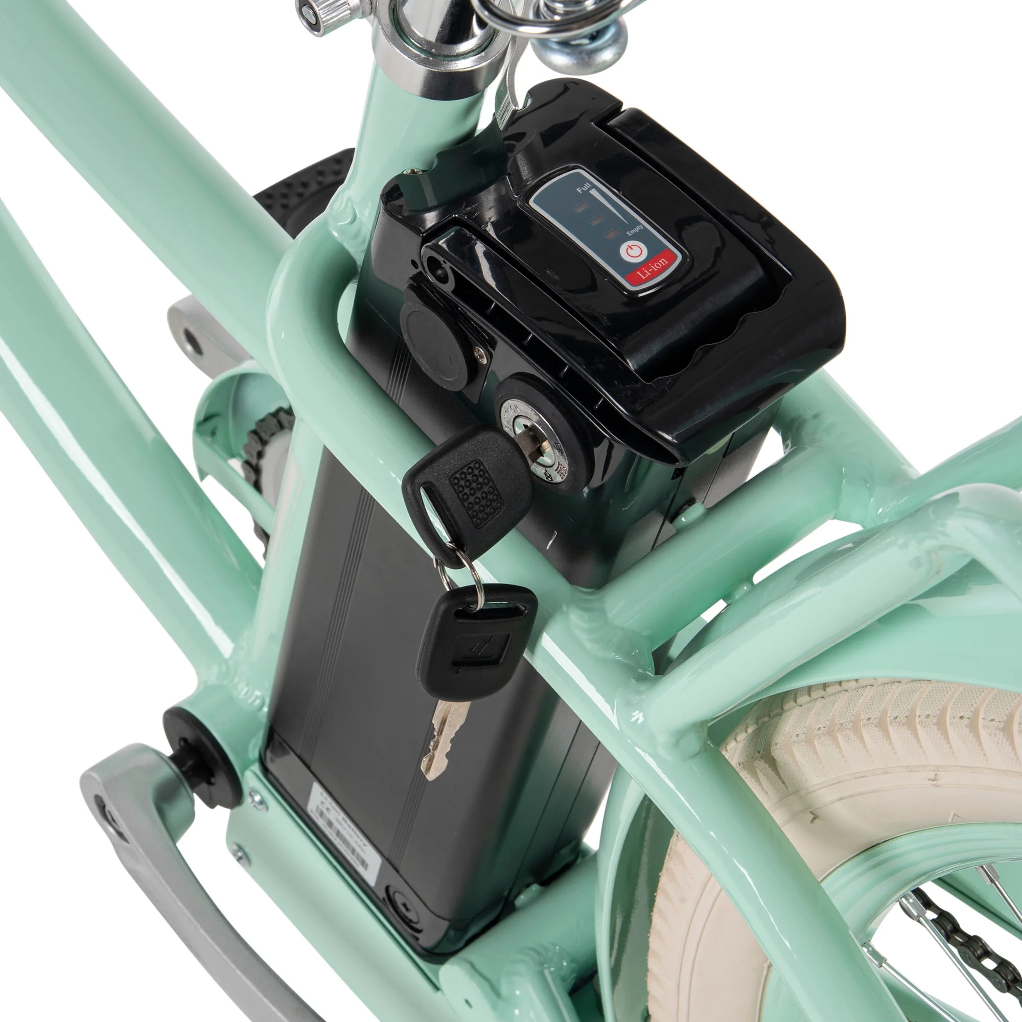 Huffy Nel Lusso 26-in 7-Spd Electric Cruiser Bike with Throttle, Ages 14+ Years,  Mint Green,  36V, 350W, UL 2849 Compliant and Certified by Accredited Labs ACT and ITS - Womvr