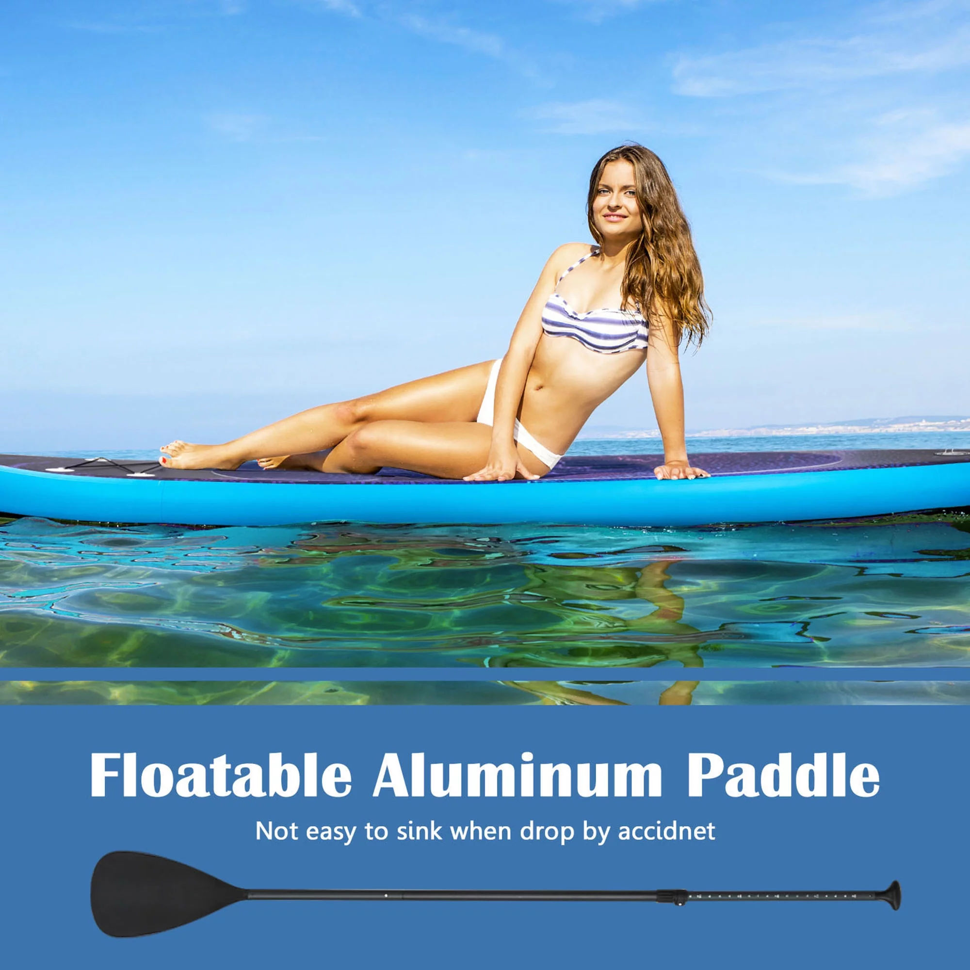 Gymax 10.5 ft Inflatable Stand-Up Paddle Board Non-Slip Deck Surfboard w/ Hand Pump - Womvr
