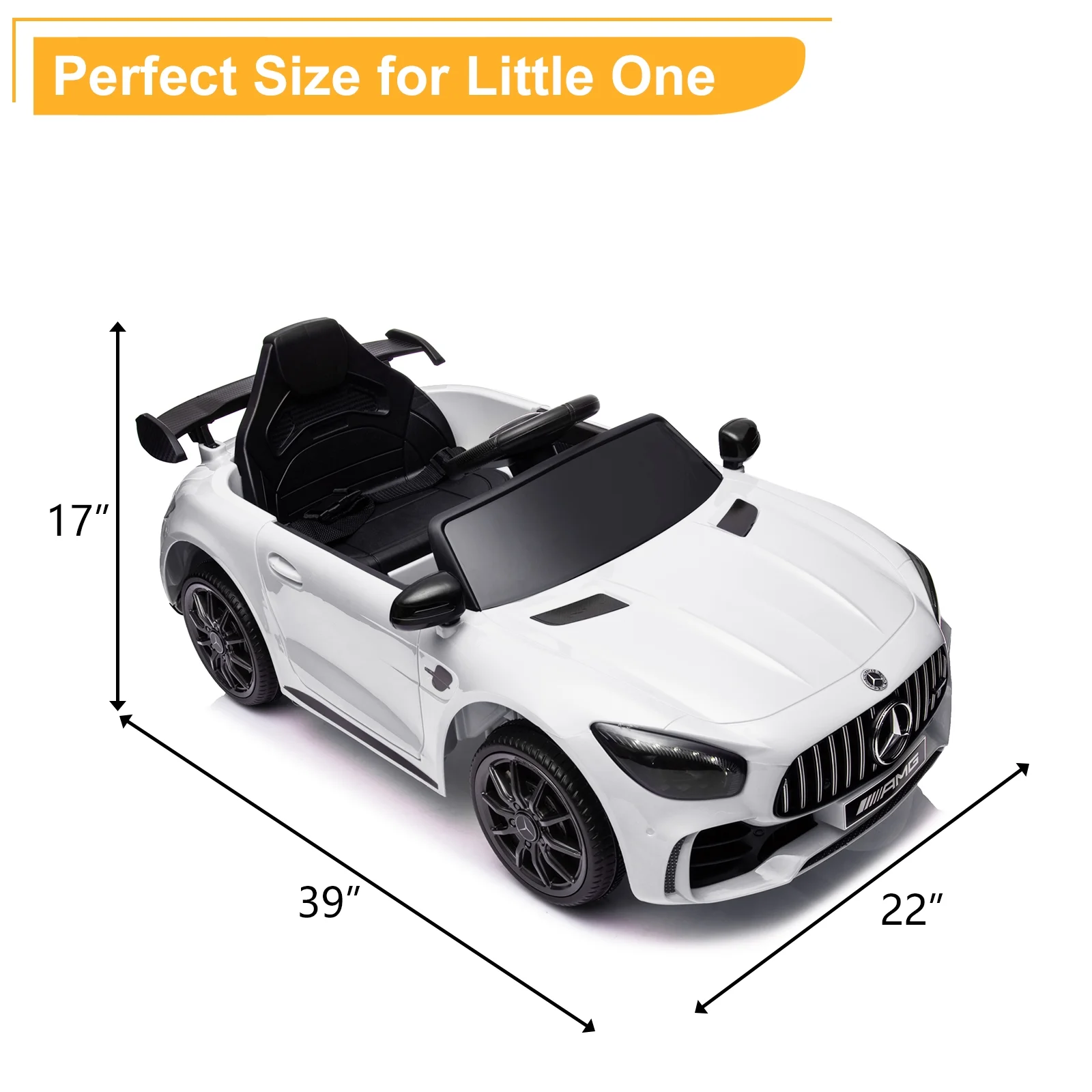 12V Ride on Car for Girls and Boys Licensed Mercedes Benz Electric Vehicle, MP3, Bluetooth, Ride On Toy for 3-5 Years Old, Red - Womvr