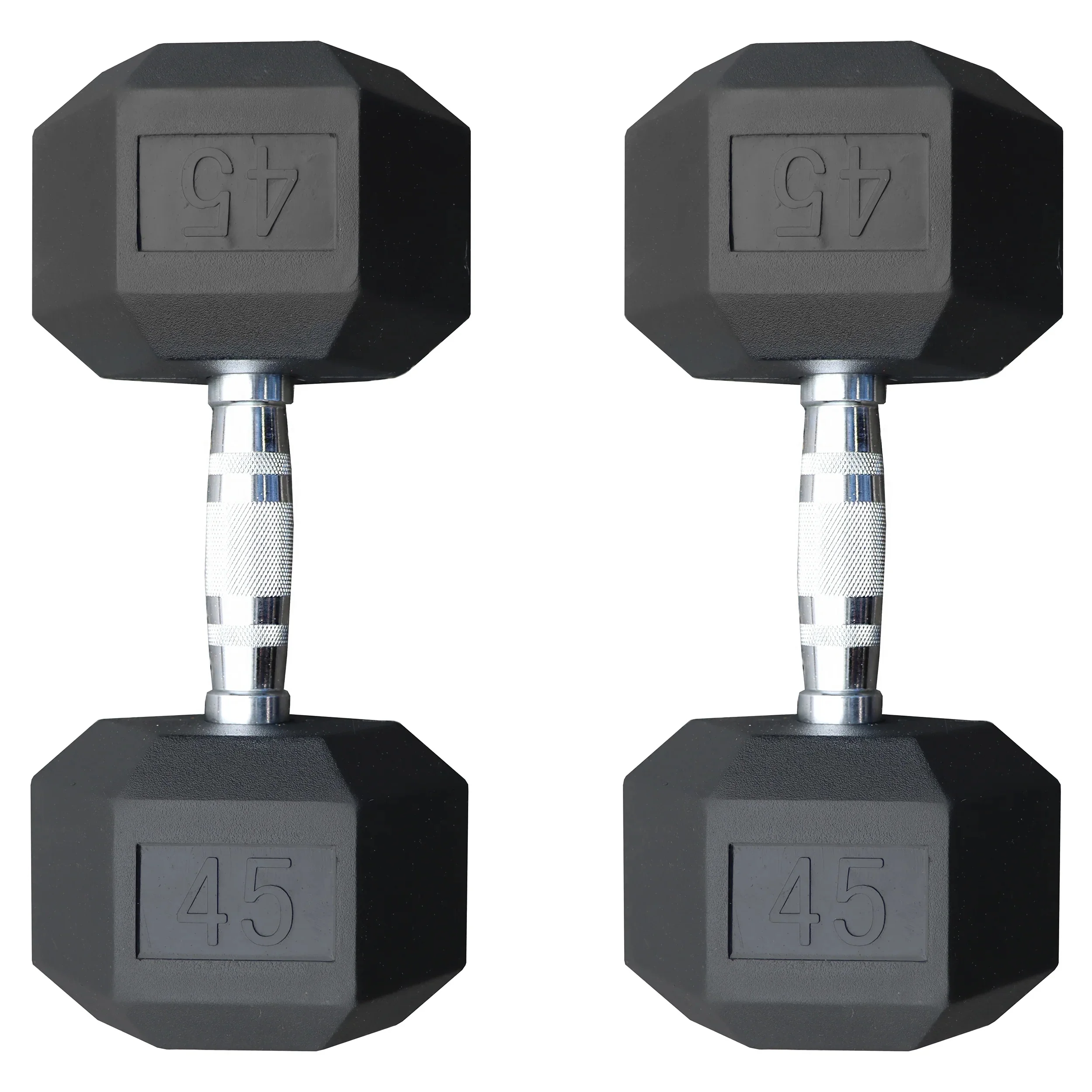 Deltech Fitness 45 lb Rubber Dumbbell Pair (RDB-045) - Womvr