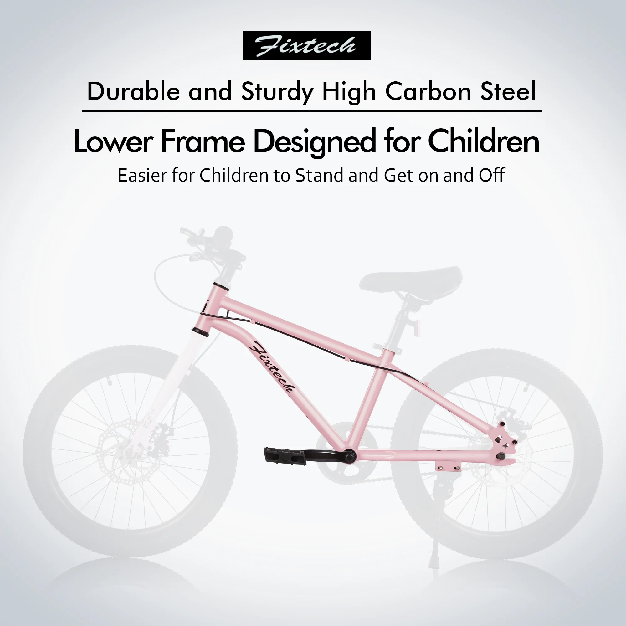 FIXTECH 20 Inch Children's Bicycle with Double Disc Brake for Boys Girls Age 5-12 Years, Pink - Womvr