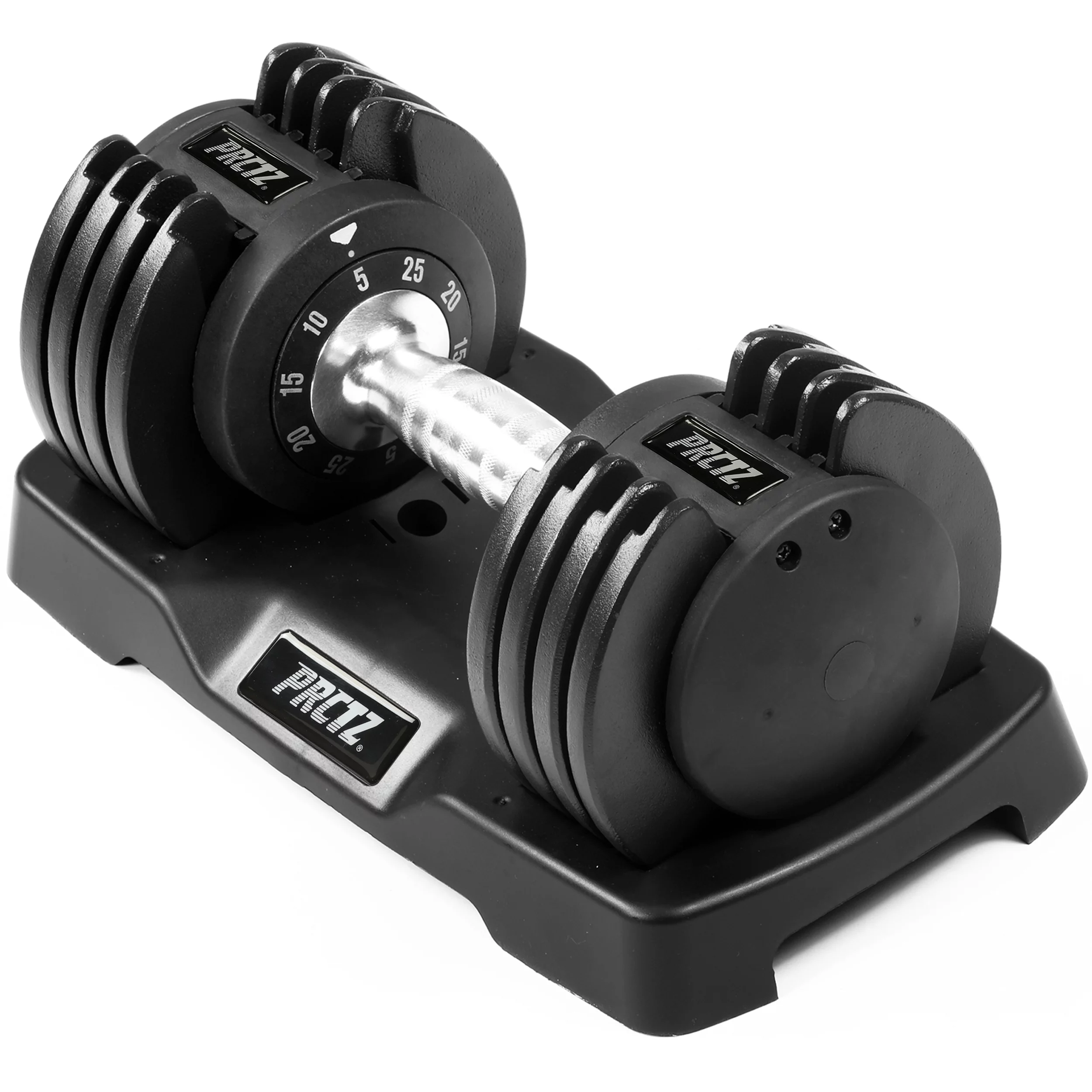 PRCTZ 10-50 lb Quick Select Adjustable Dumbbell, Enhanced 3-Point Safety Locking System, Single, Black - Womvr
