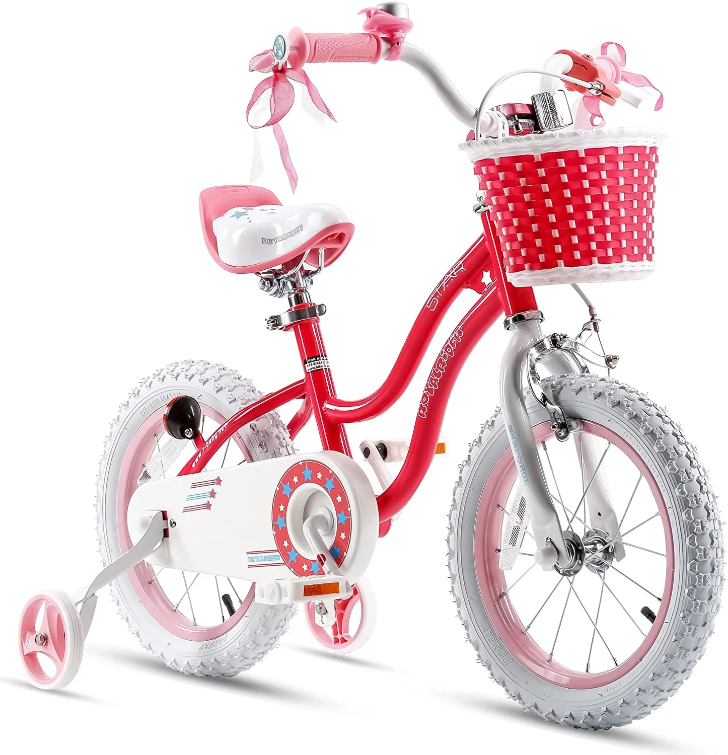 Royalbaby Girls Kids Bike Star Girl 12 In Bicycle Basket Training Wheels Blue Child's Cycle - Womvr