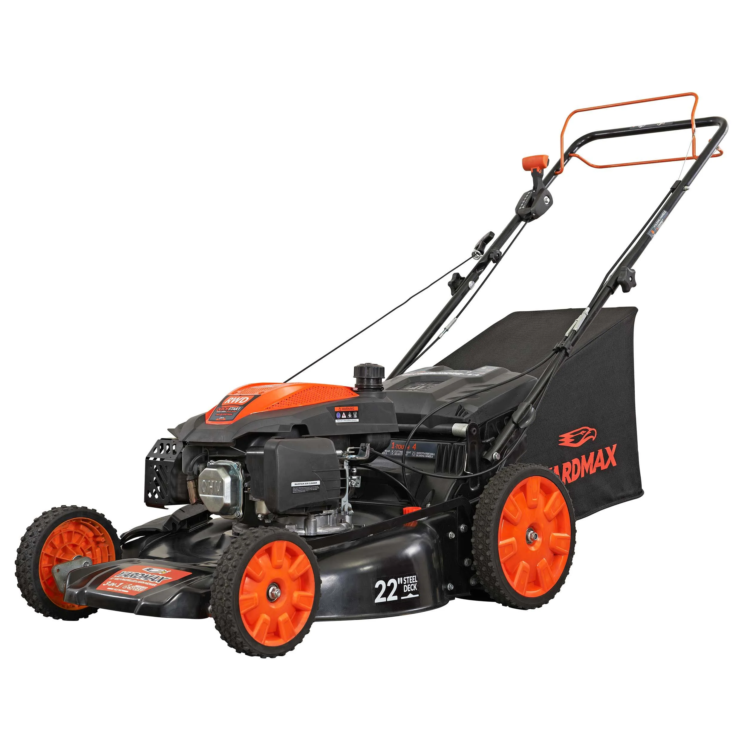 Yard Max 22 in. 201cc SELECT PACE 6 Speed CVT High Wheel RWD 3-in-1 Gas Walk Behind Self Propelled Lawn Mower - Womvr