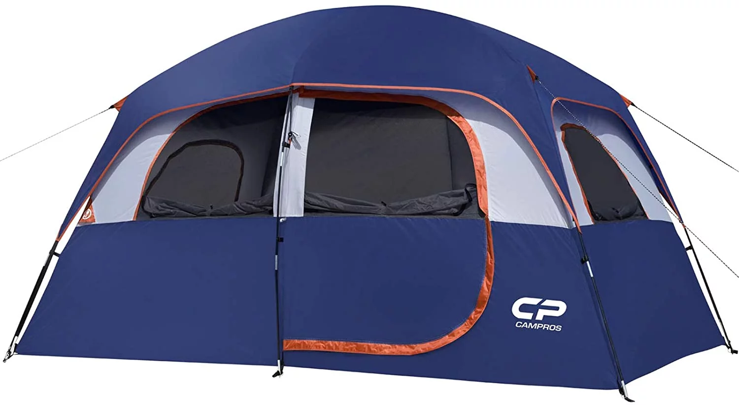 CAMPROS 6 Person Camping Tent, Easy Set up Waterproof Dome Tents Double Layer, Blue - Womvr