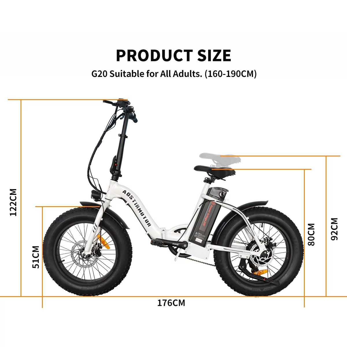 Folding Electric Bike 20x4 Inch Fat Tire Electric Bike with 500W Motor 36V 13AH Removable Lithium Battery,Ebike for Adults - Womvr