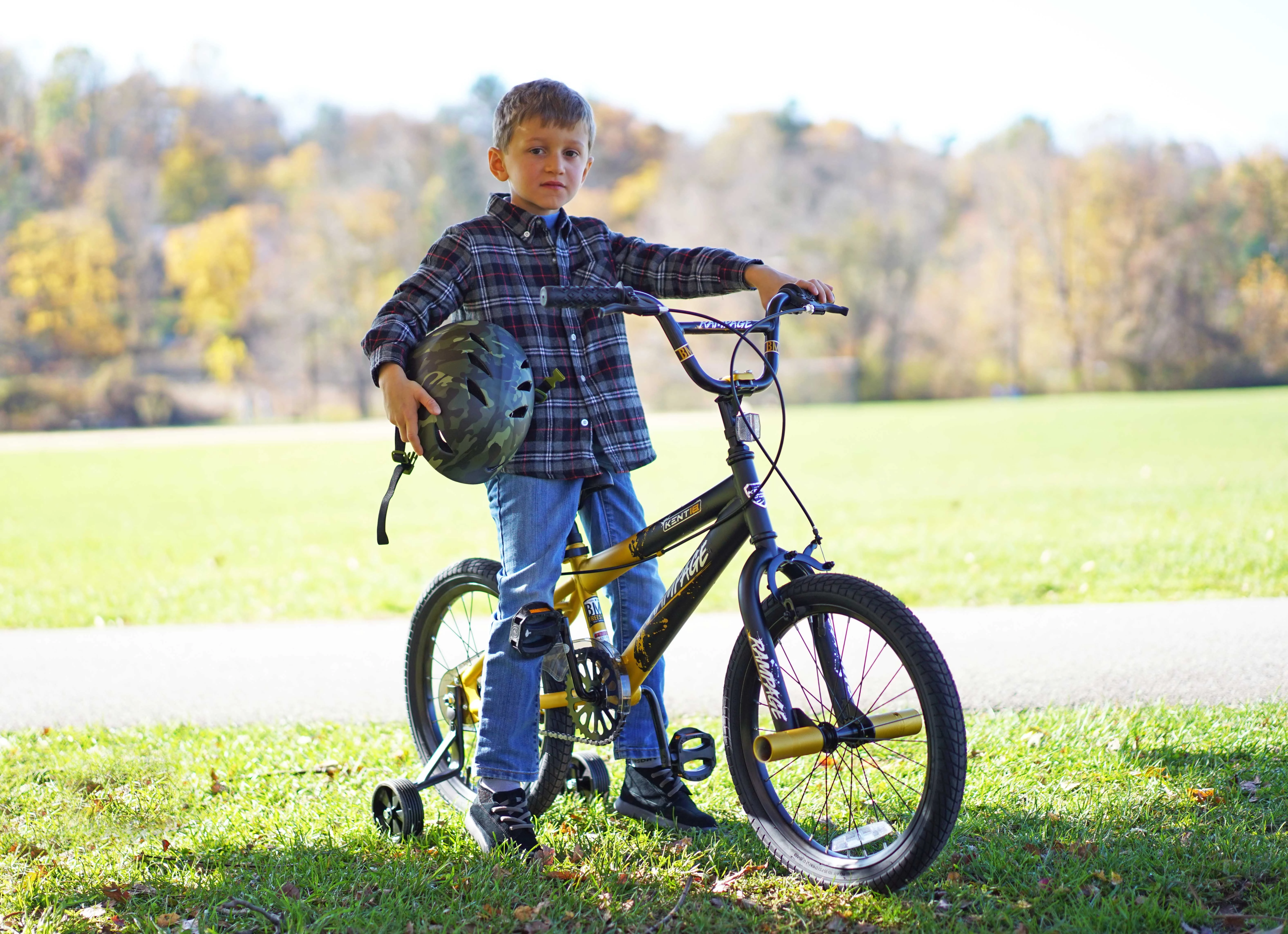 Kent Bicycle 18 in. Rampage Boy's BMX Child Bicycle, Gold and Black - Womvr