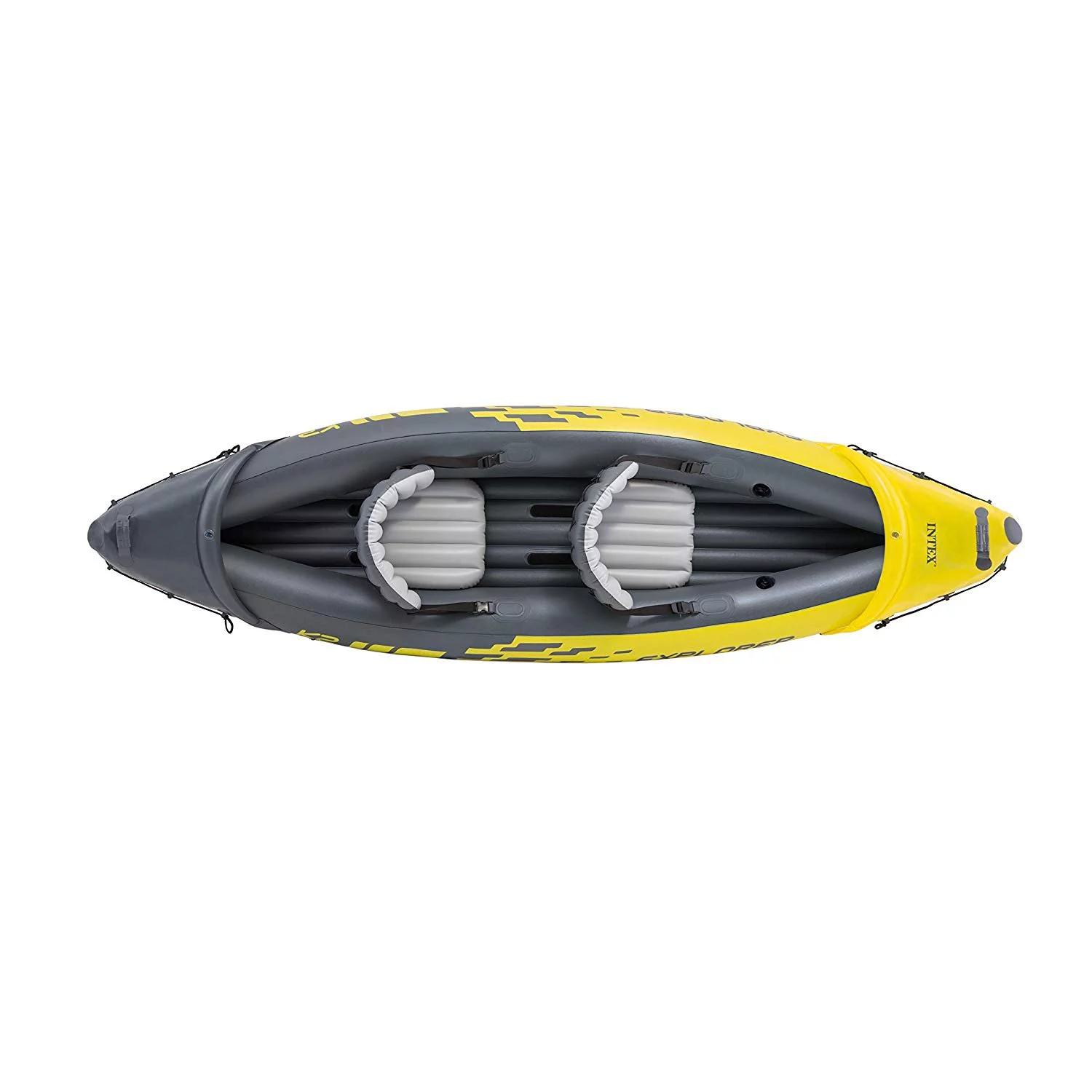Intex Explorer K2 2 Person Inflatable Kayak Set and Air Pump, Yellow (3 Pack) - Womvr