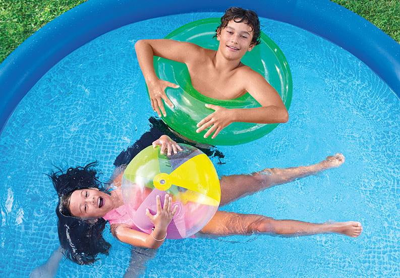 Intex 10ft x 30in Easy Set Above Ground Inflatable Family Swimming Pool & Pump - Womvr