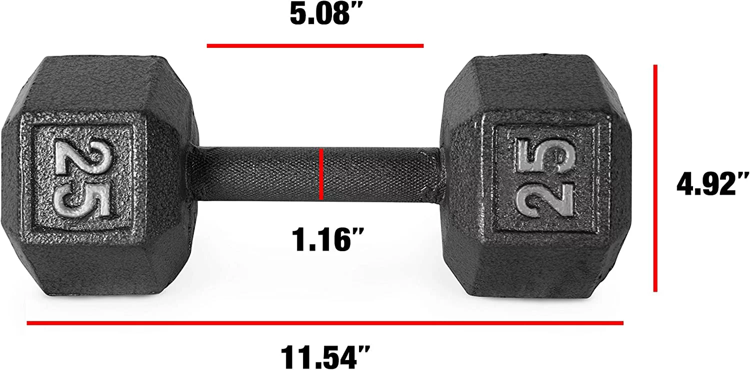 CAP CAST IRON HEX DUMBBELL, BLACK, Single - Womvr