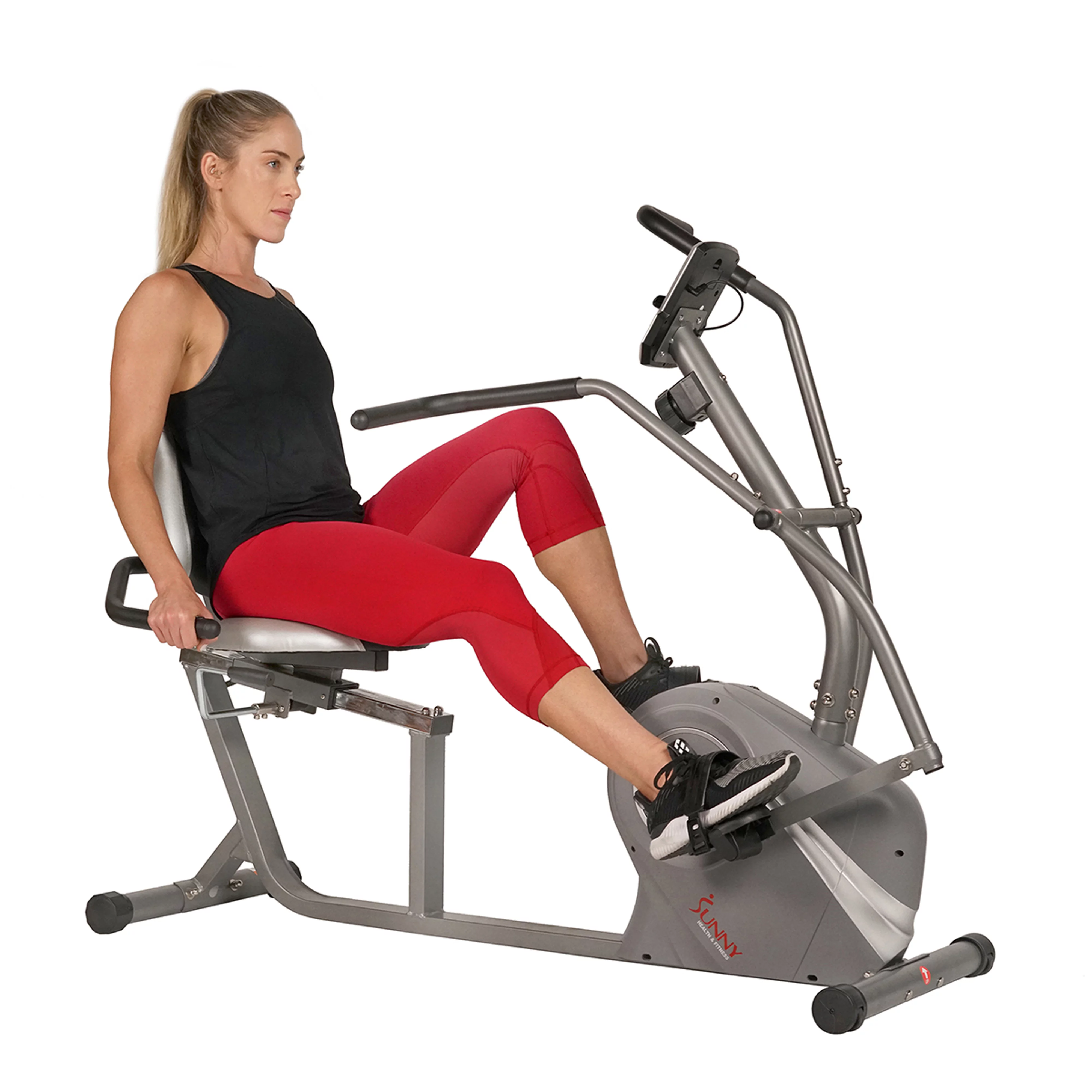 Sunny Health & Fitness Cross Trainer Magnetic Recumbent Bike with Arm Exercisers - SF-RB4936 - Womvr