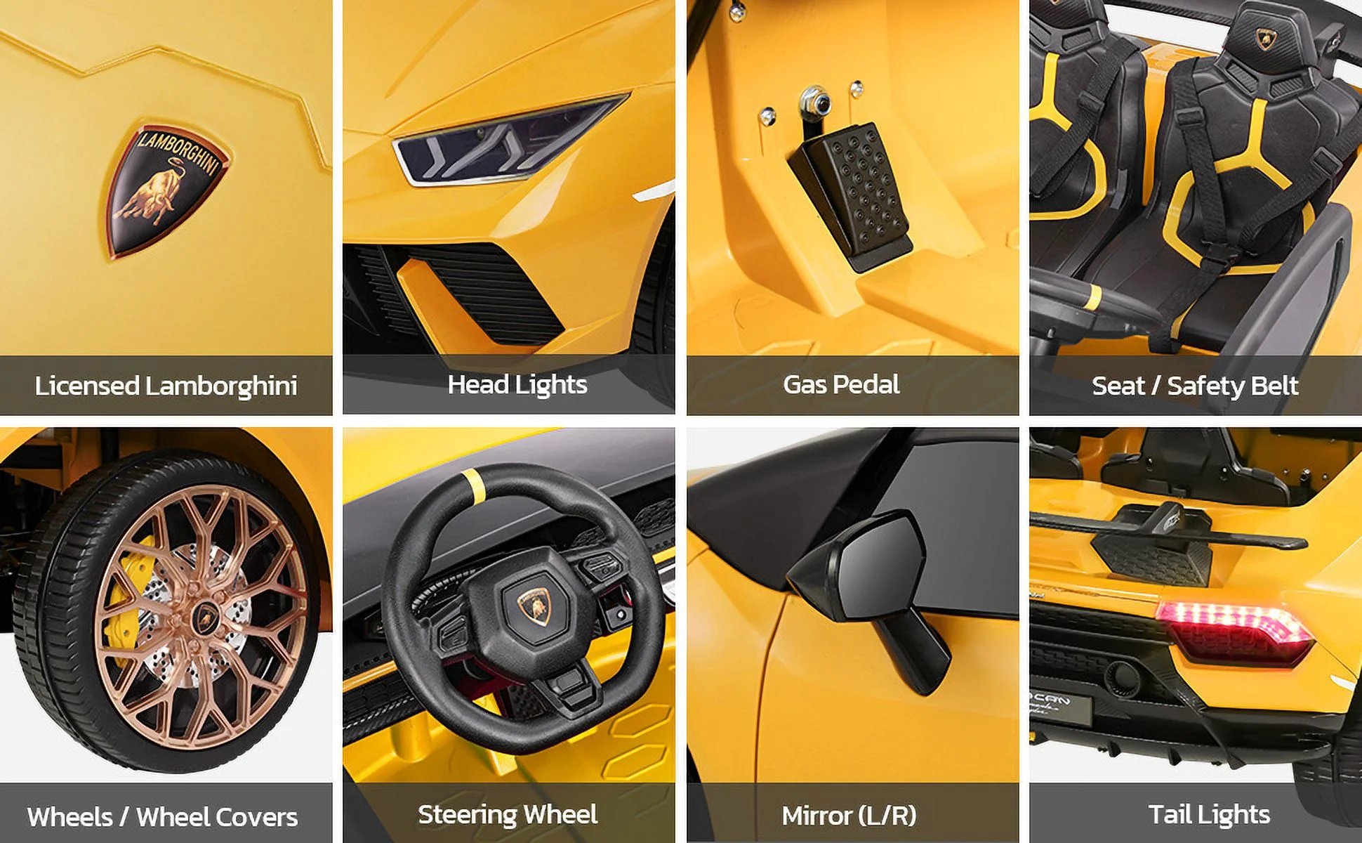 Lamborghini Huracan Ride on Car Real 2 Seater, Powered Electric Vehicle with Parent Remote, Maximum 4.0mph Ride on Toys for 3-8 Years Kids,Pink - Womvr