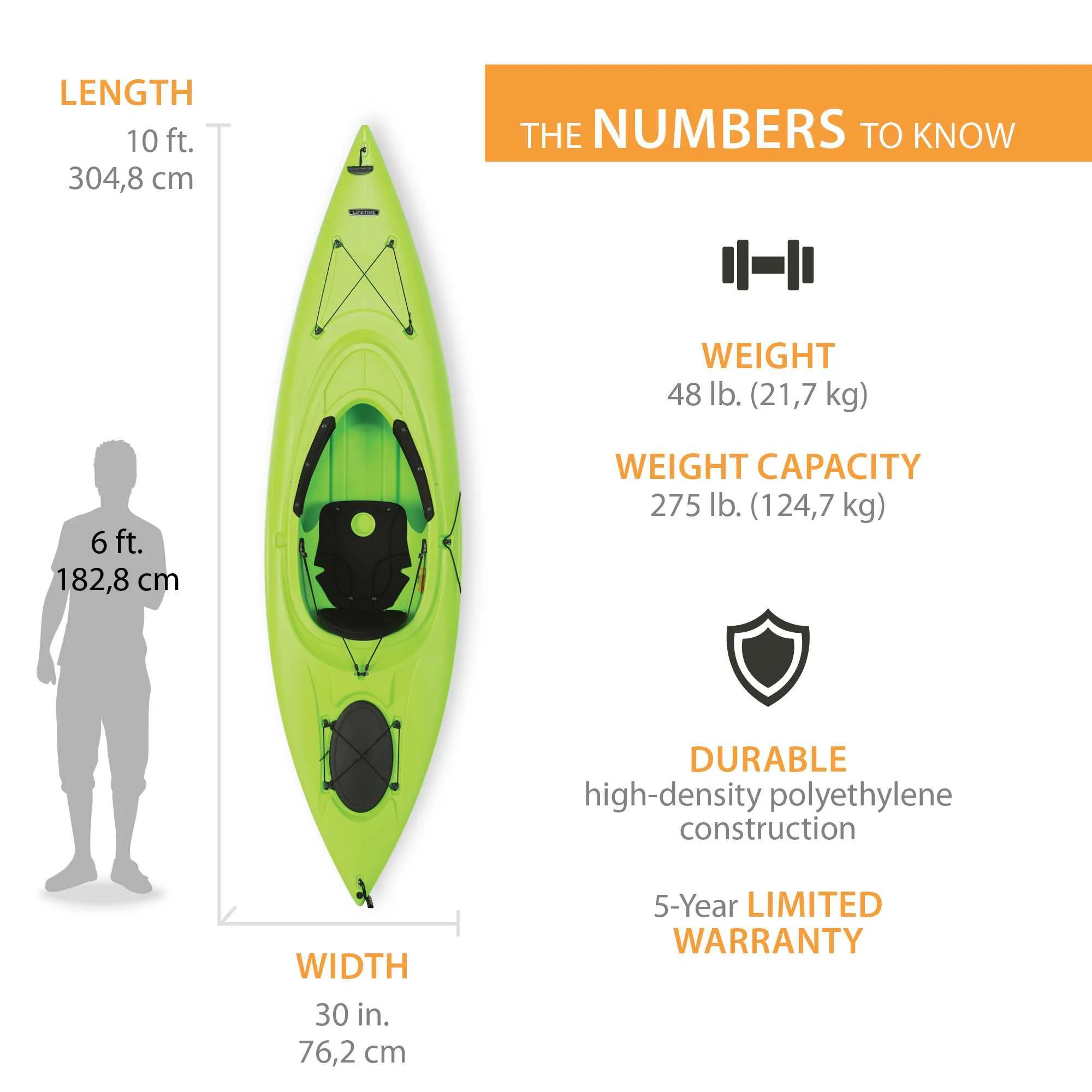 Lifetime Guster 10 ft Sit-Inside Kayak, Lightning Fusion (90852) - Womvr