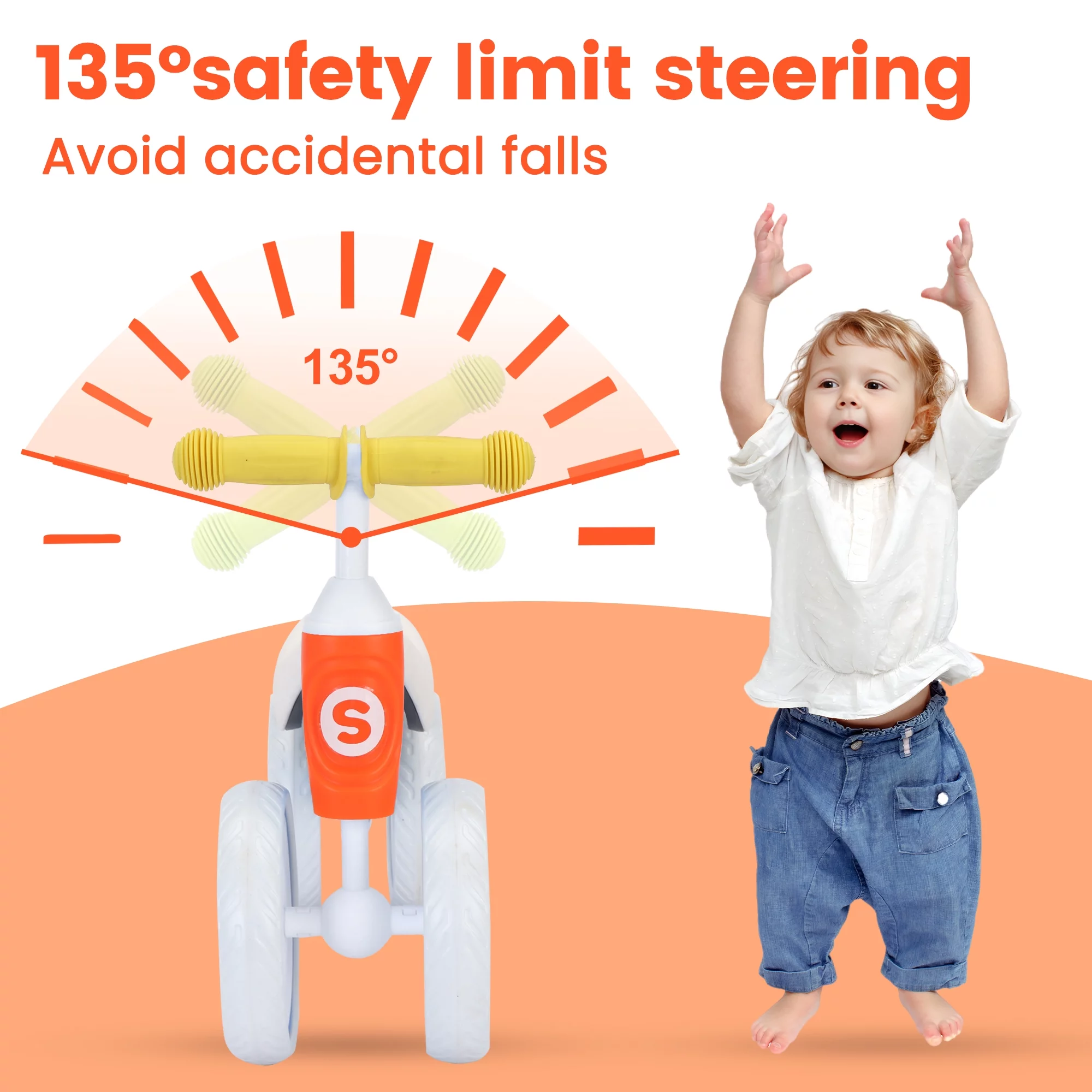 Sejoy Baby Balance Bike, 10-36 Month Kids Toddler Walker, 4 Wheels Riding Toys for Boys and Girls, First Birthday Gifts - Womvr