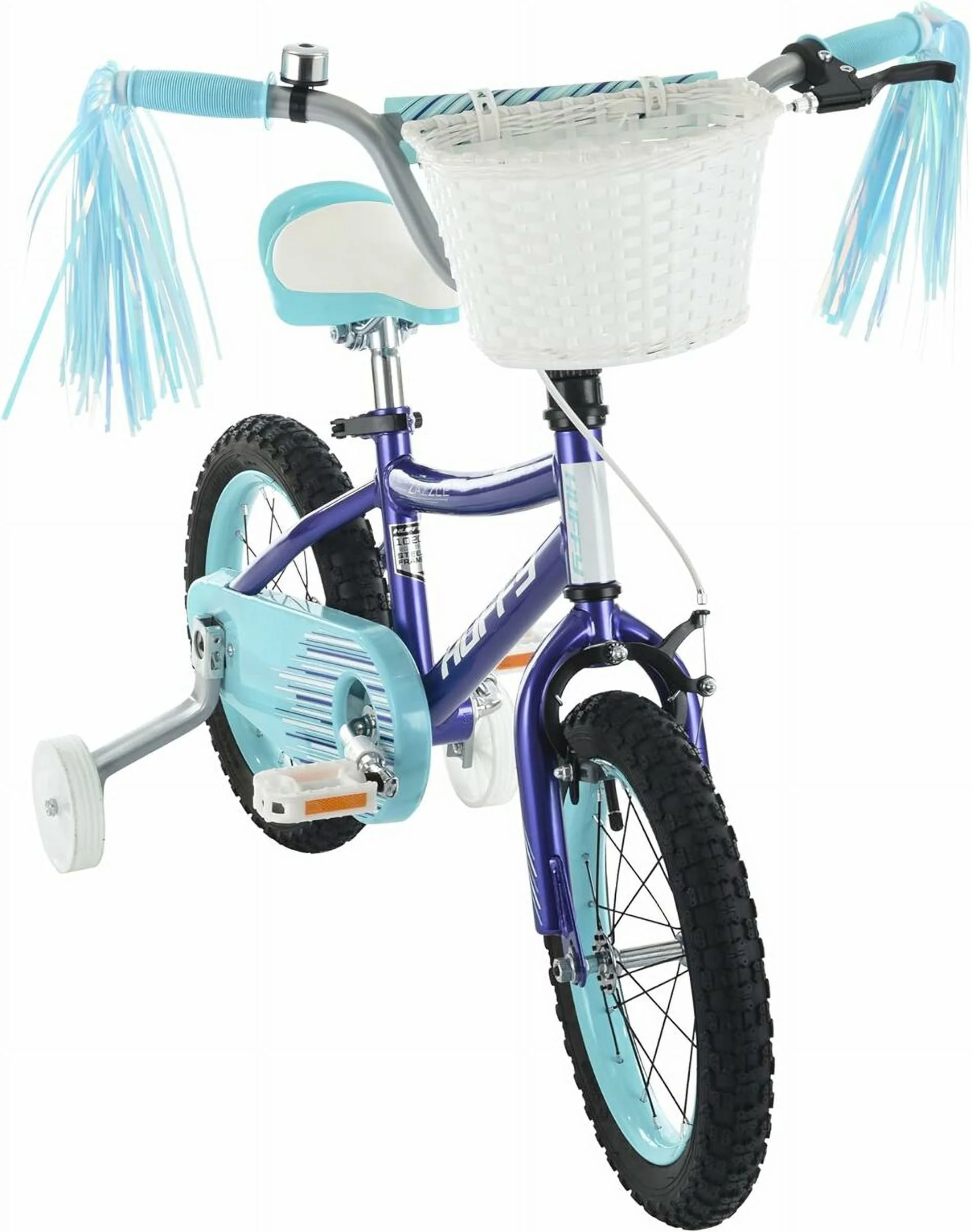 Zazzle Girl's Bike for Kids with Training Wheels, Streamers, and Basket - Womvr