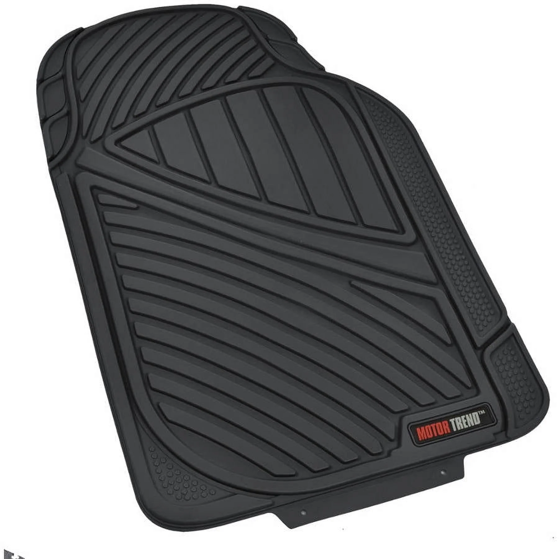 Motor Trend 100 Percent Odorless Car Floor Mats with Standard Trunk Cargo Mat, 4 Pieces Rubber Protection, Black Beige Gray - Womvr