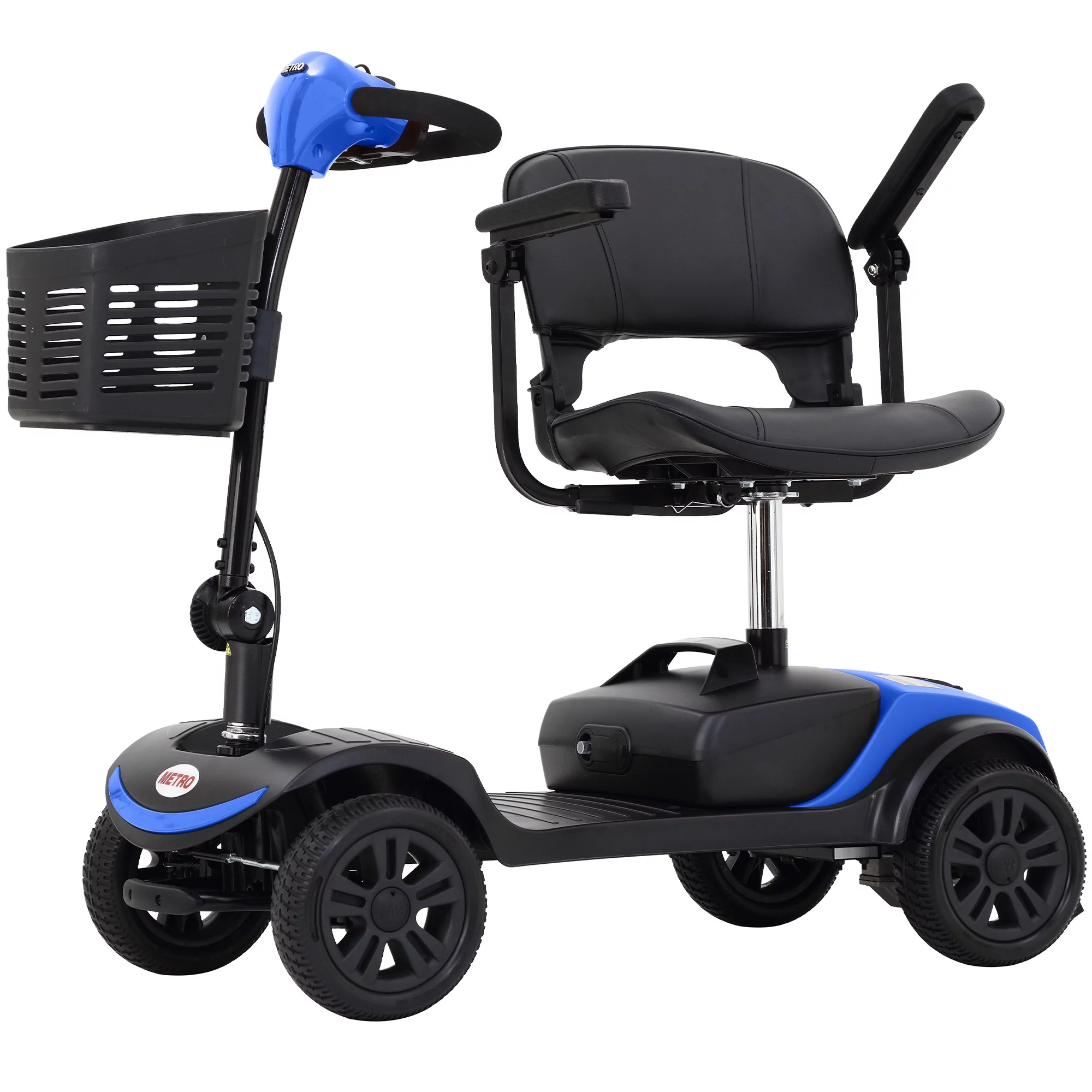 Motorized Scooter with 360° Swivel Seat, 4 Wheel Electric Mobility Scooter with Detachable Basket and Control Panel, Electric Carts for Senior Adults, Max Speed 5Mph, 265lbs, SS559 - Womvr