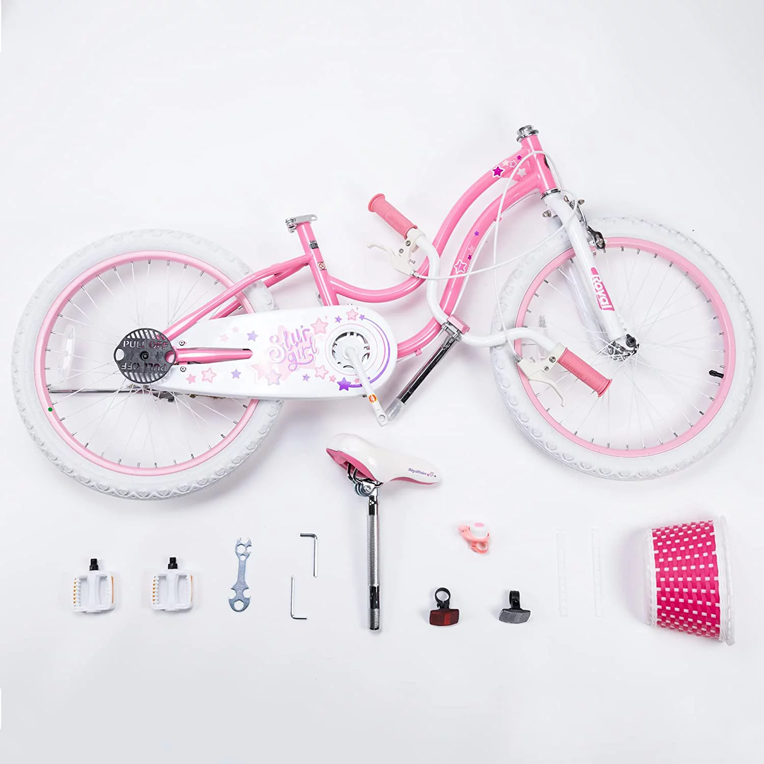 RoyalBaby Stargirl Kids Bike 20 Inch Girls Bicycle for Children with Kickstand Basket Blue - Womvr