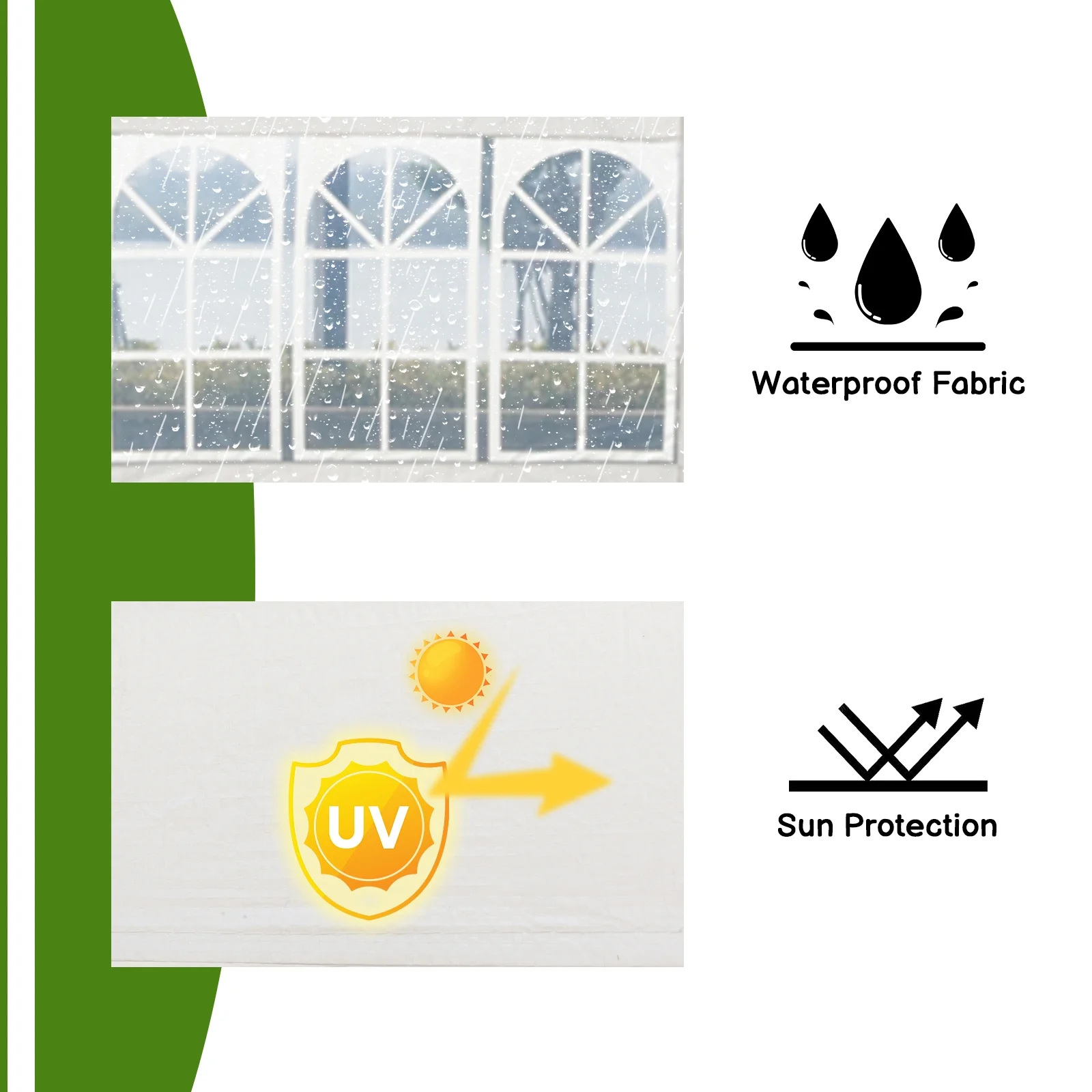 UBesGoo 10' x 10' Canopy Waterproof Party Tent Practical Outdoor Tent for Parties White - Womvr