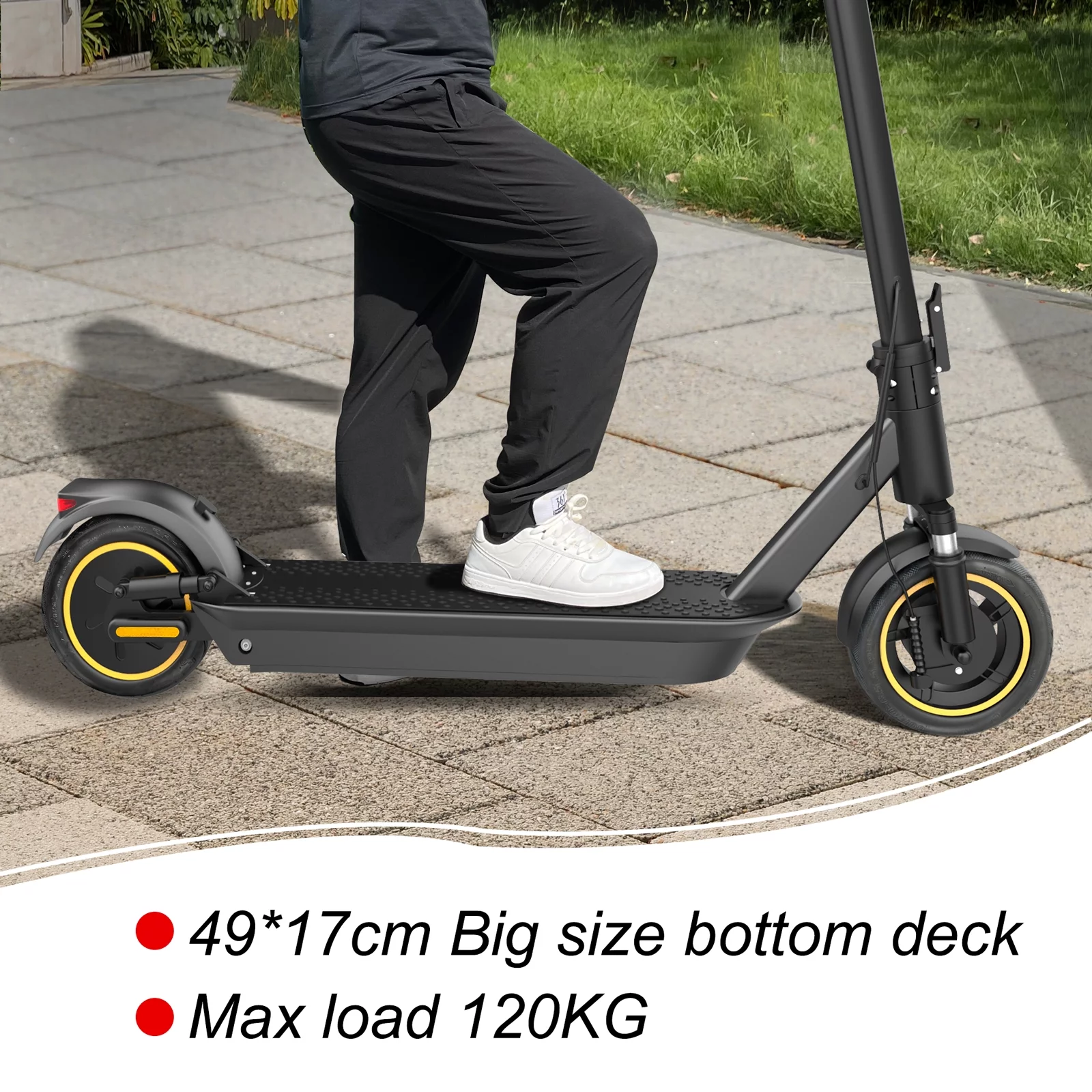 AOVOPRO Esmax 500W 10' Foldable Electric Scooter for Adults with Air Tire and Dual Shock Absorption, Dual Braking - Womvr