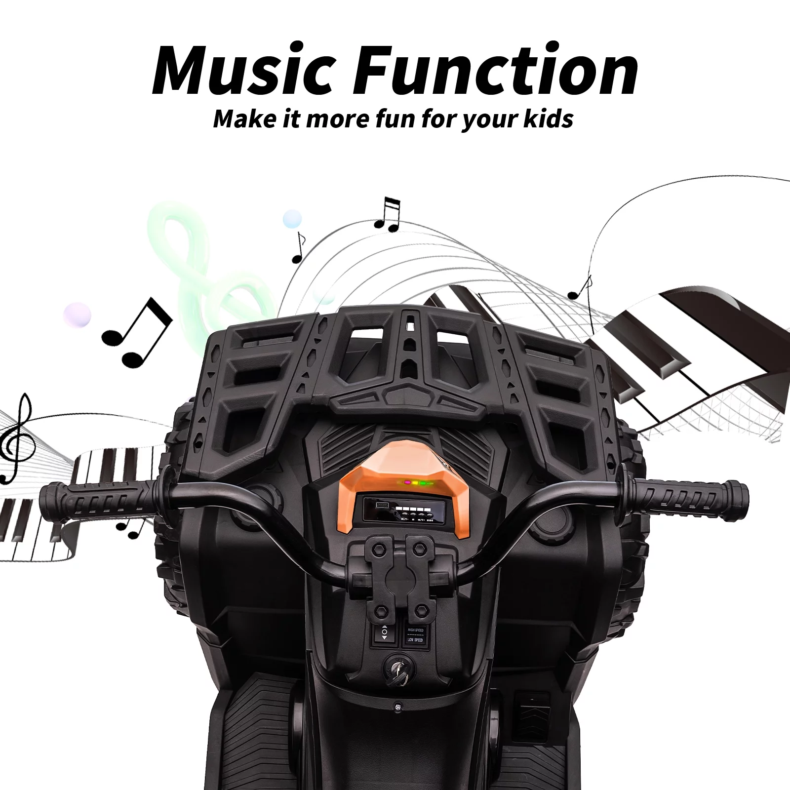 Outfunny Kids 4 Wheeler, 24V Ride on Toy Electric ATV for Big Kid Ages 3-7 - Green - Womvr