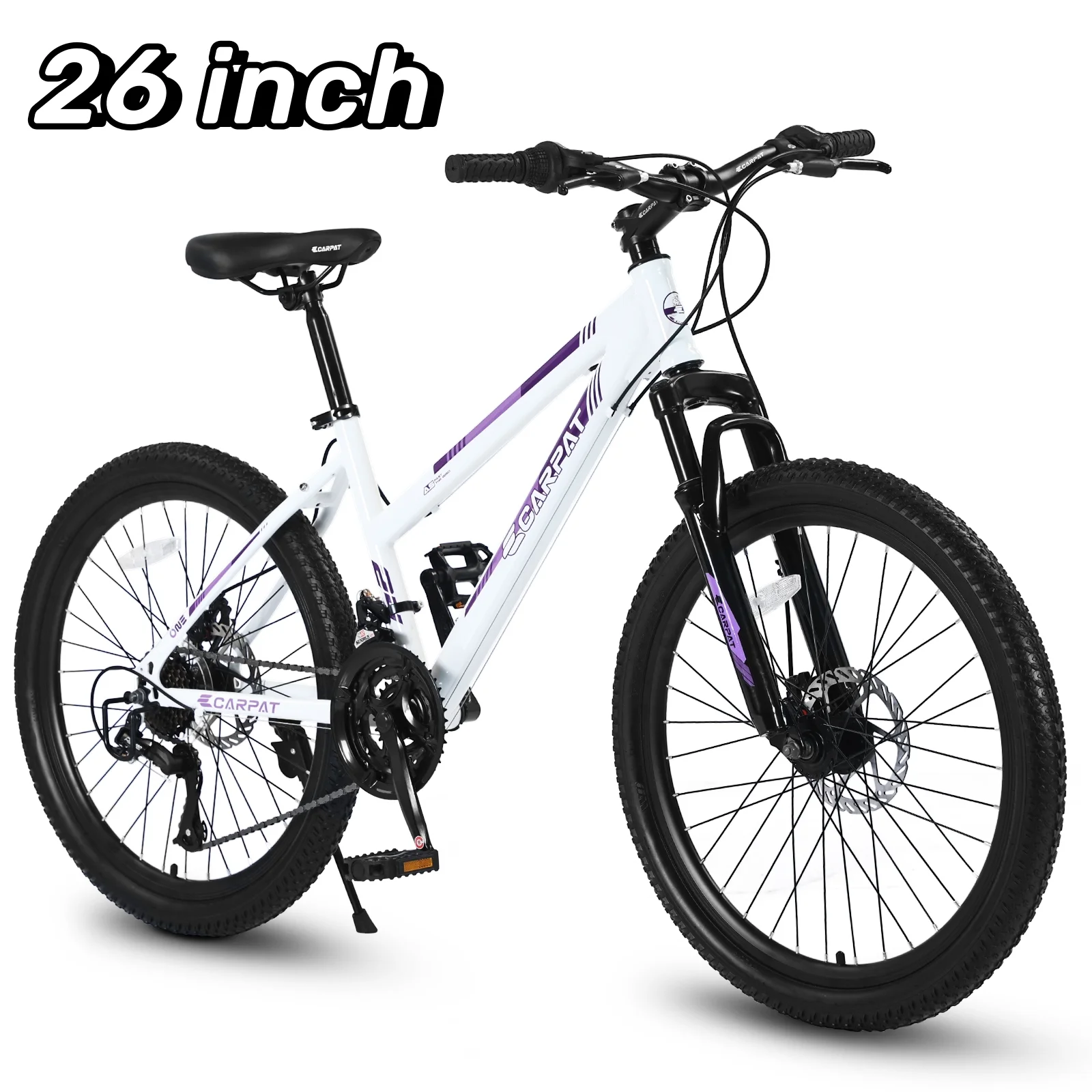 CHAMPIERRE 24 inch Mountain Bike for Girls Women, Shimano 21 Speeds Bikes with Dual Disc Brakes, White - Womvr