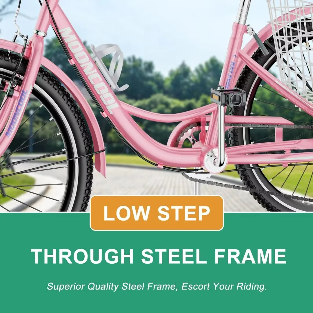 Docred Adult Tricycle 7 Speed 24 Inch Three Wheel Bike Cruiser Trike for Men/Women/Seniors - Womvr