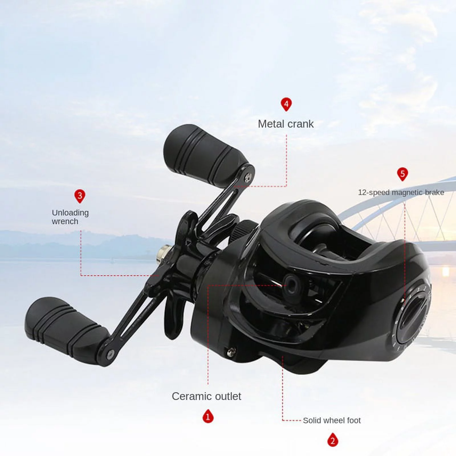 Water Drop Wheel Fishing Baitcasting Reel 18+1 Shaft 7.2:1 High Gear Metal Line Cup Sea Jig Wheel Left Hand - Womvr