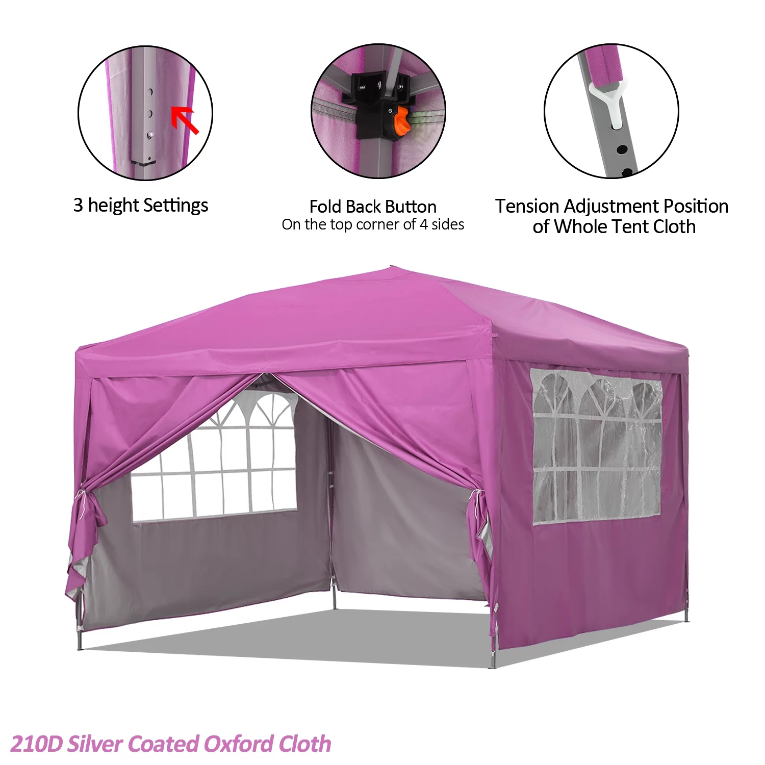 Outdoor Basics 10 ft x 10 ft Pop Up Canopy Tent with Carry Bag, Shade Canopy, Great for Picnic, Yard, Beach, Park, Camping, White - Womvr