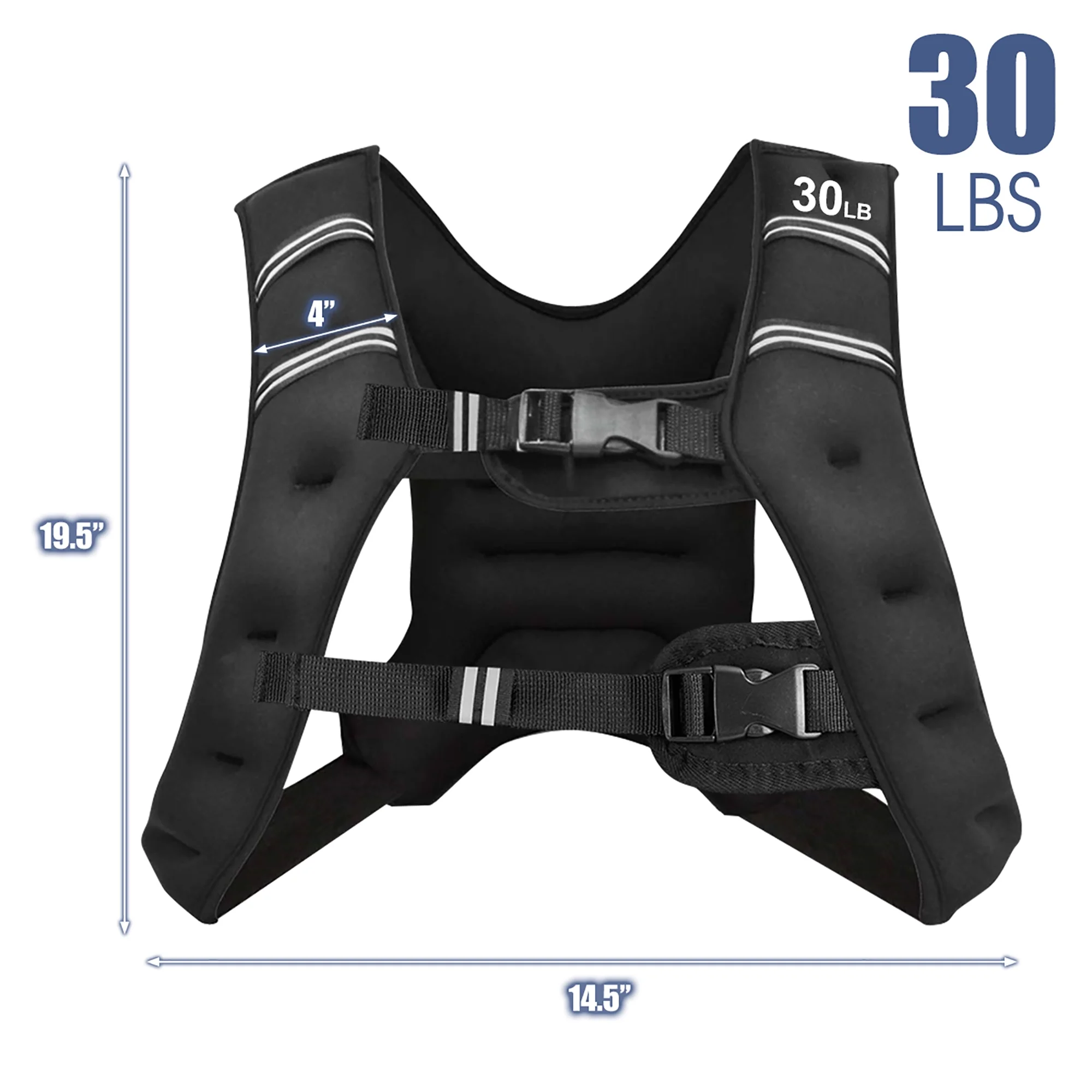 Costway 30LBS Workout Weighted Vest W/Mesh Bag Adjustable Buckle Sports Fitness Training - Womvr