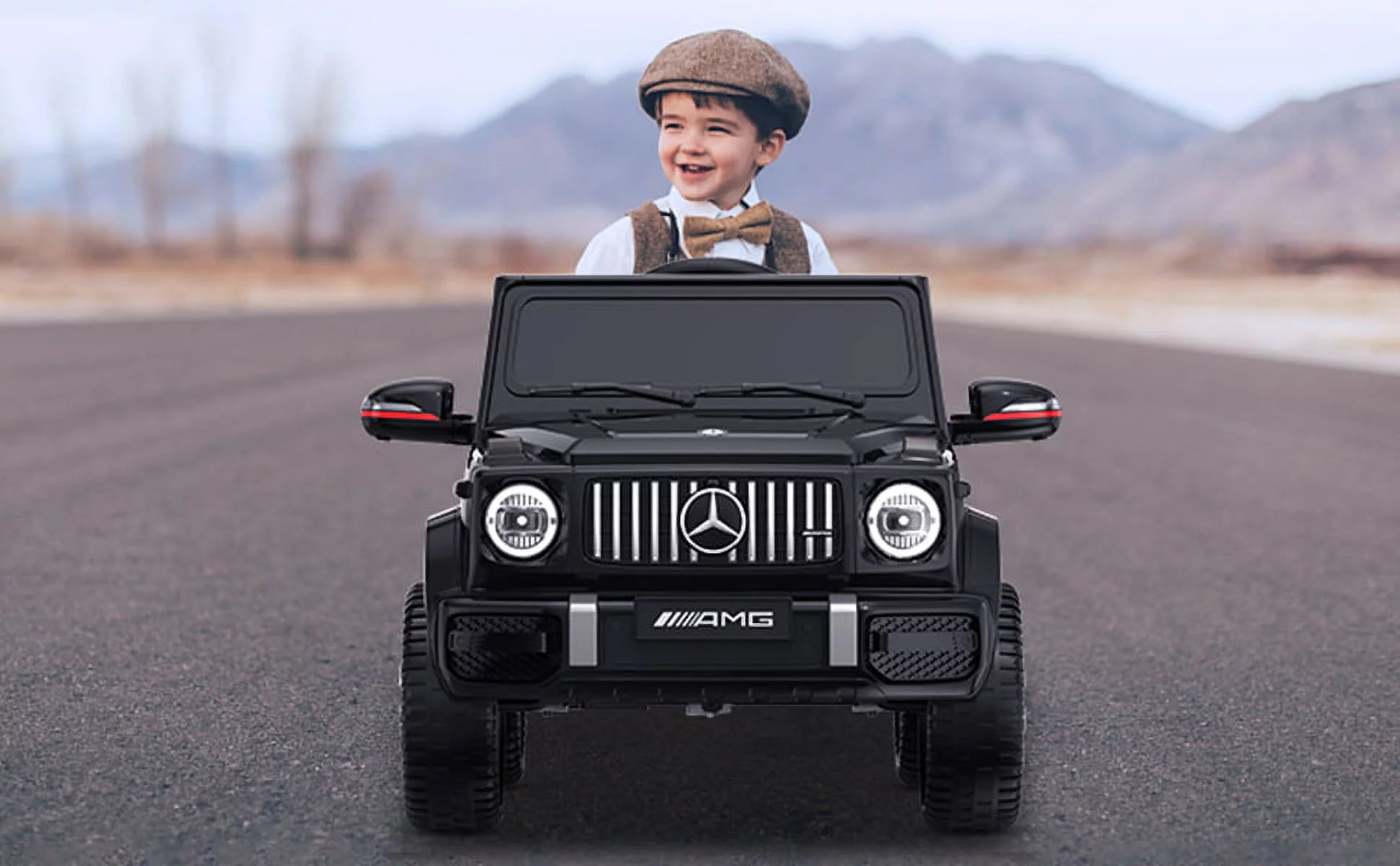 12Volt 1 Seater Mercedes-Benz G63 Licensed Powered Ride on Toy with Remote Control, Gift for Kids Aged 2~4 Years -Red - Womvr