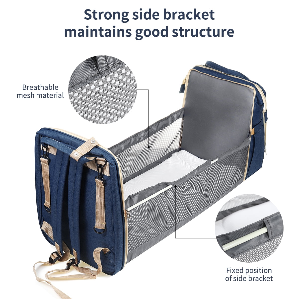 Diaper Bag Backpack,Multifunction 3 in 1 Waterproof Travel Back Pack,Baby Changing Bags with Changing Pad, Stroller Straps, Unisex, Green - Womvr