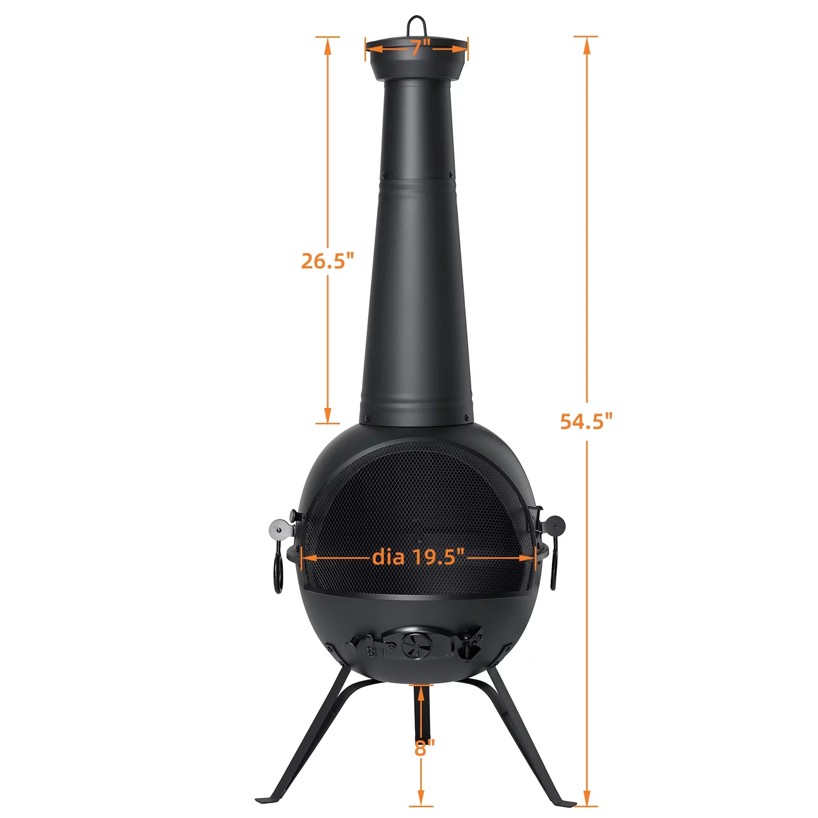SinglyFire Chiminea Outdoor Fireplace Wood Burning Chimenea Metal Cast Iron Fire Pit with Cover Rain Lids for Backyard Garden Camping Patio Heater - Womvr