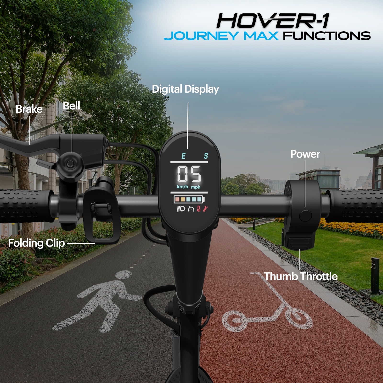 Hover-1 Journey 2.0 Self Balancing Electric Scooter for Teens, 16 mph Max Speed, UL 2272 Certified, Black - Womvr