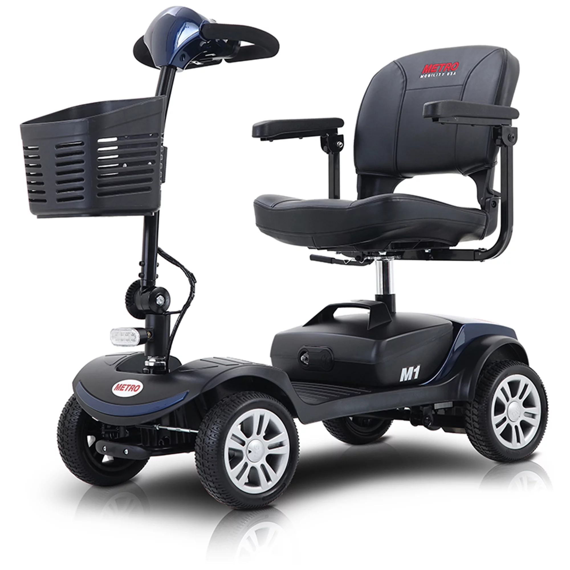 Travel Mobility Scooter, Heavy Duty Electric Scooters with 4 Anti-Tip Wheels, Compact Lightweight Mobility Scooters for Senior Adults Elderly, Foldable Mobility Scooter, Holds 300lbs, Purple - Womvr