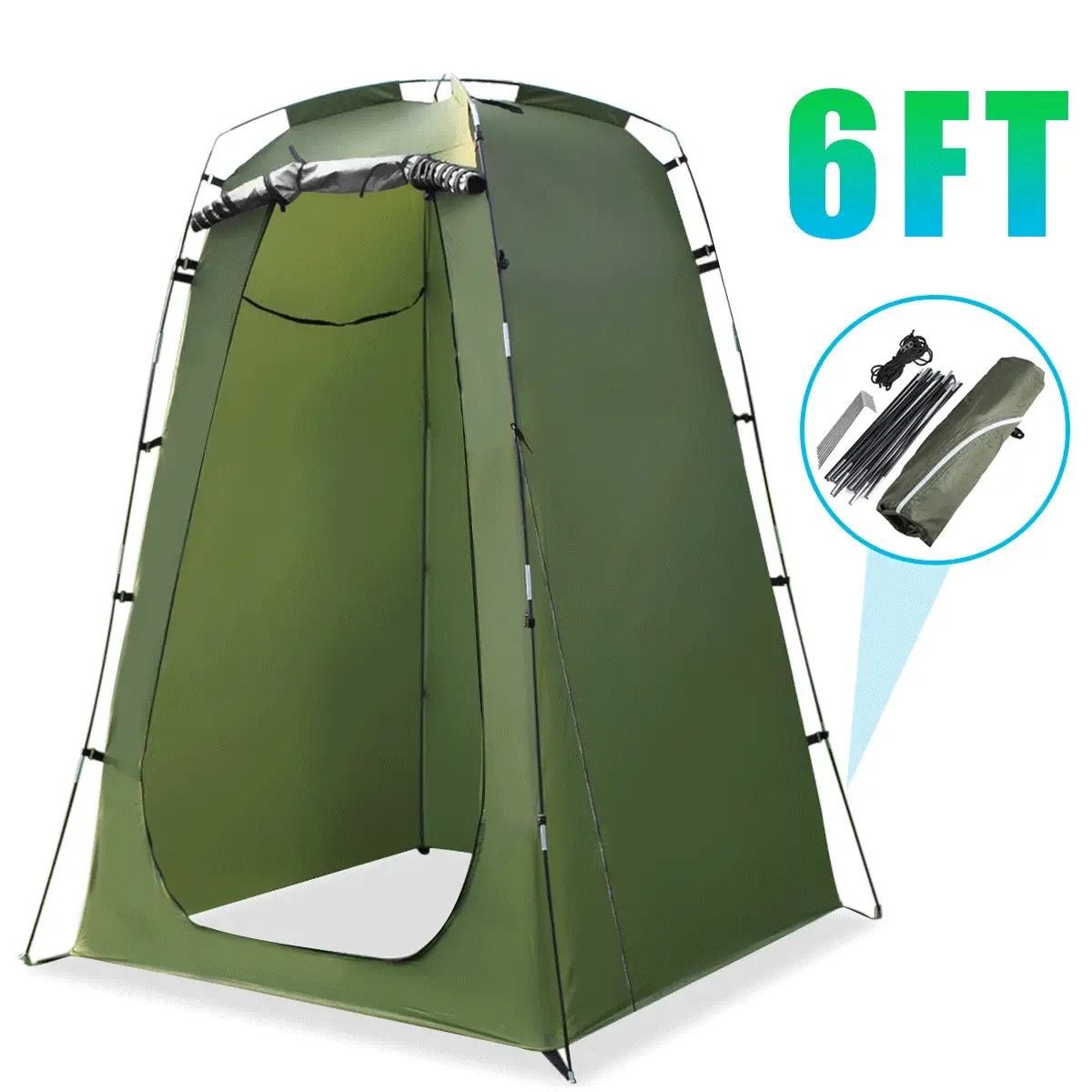 Novashion Instant Shower Tent, 6FT Tall Portable Utilitent Outdoor Privacy Tent for Camping/Biking/Toilet/Shower/Changing/Beach, Spacious Sun Rain Shelter Tent - Womvr