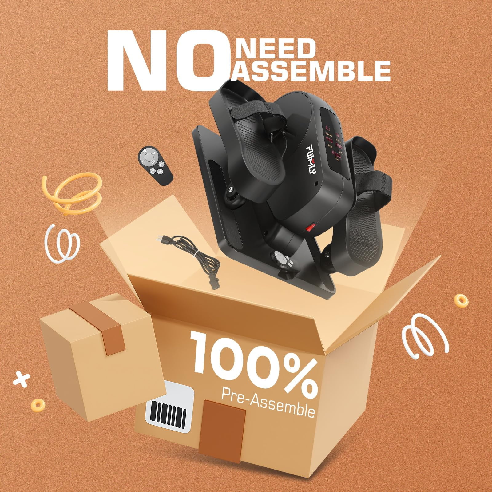 FUNMILY Under Desk Elliptical, 2 in 1 Seated Leg Exerciser for Seniors and Adults, Mini Elliptical with Display and Remote Control for Home Office Use - Womvr